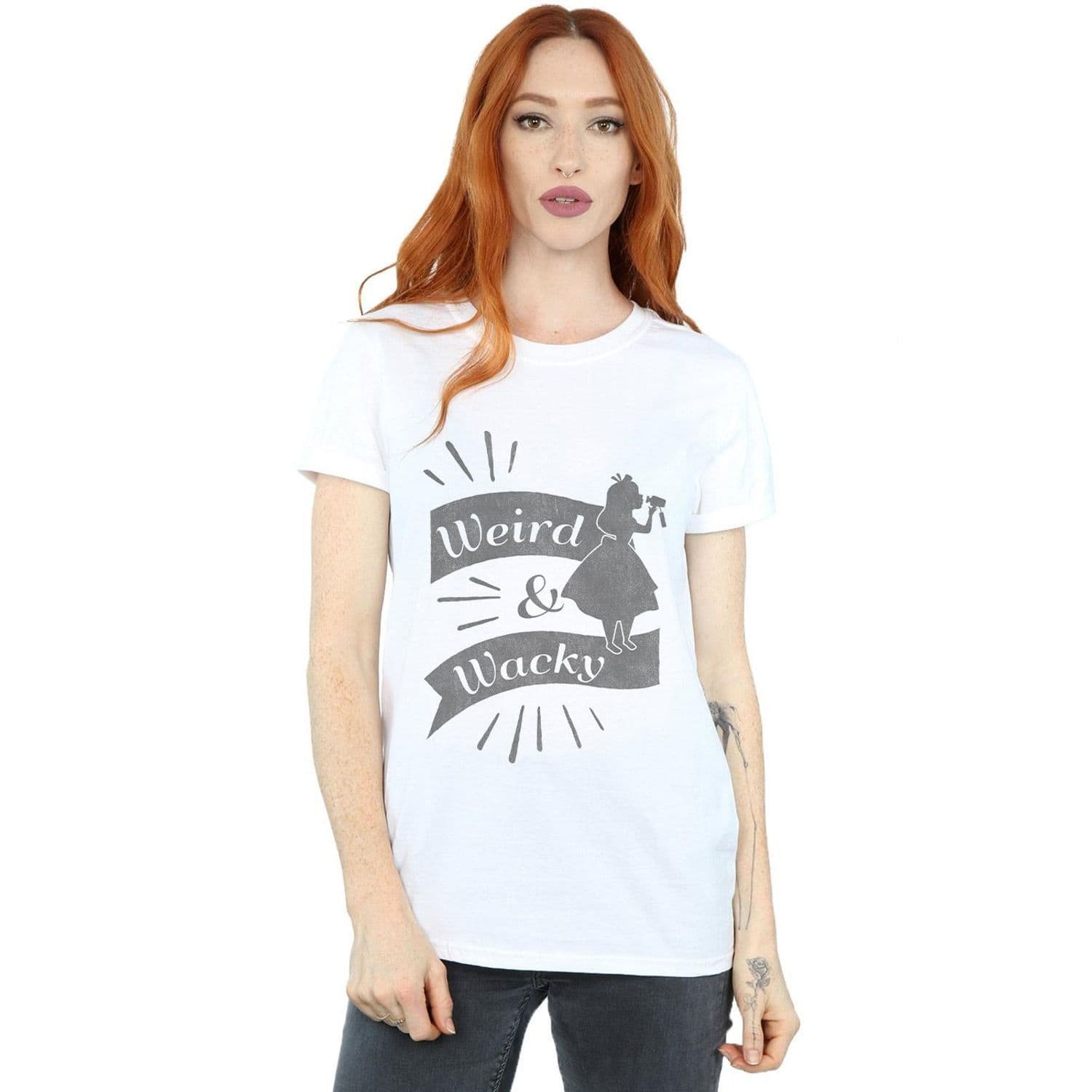 Alice Wonderland Weird & Wacky Cotton Boyfriend T Shirt