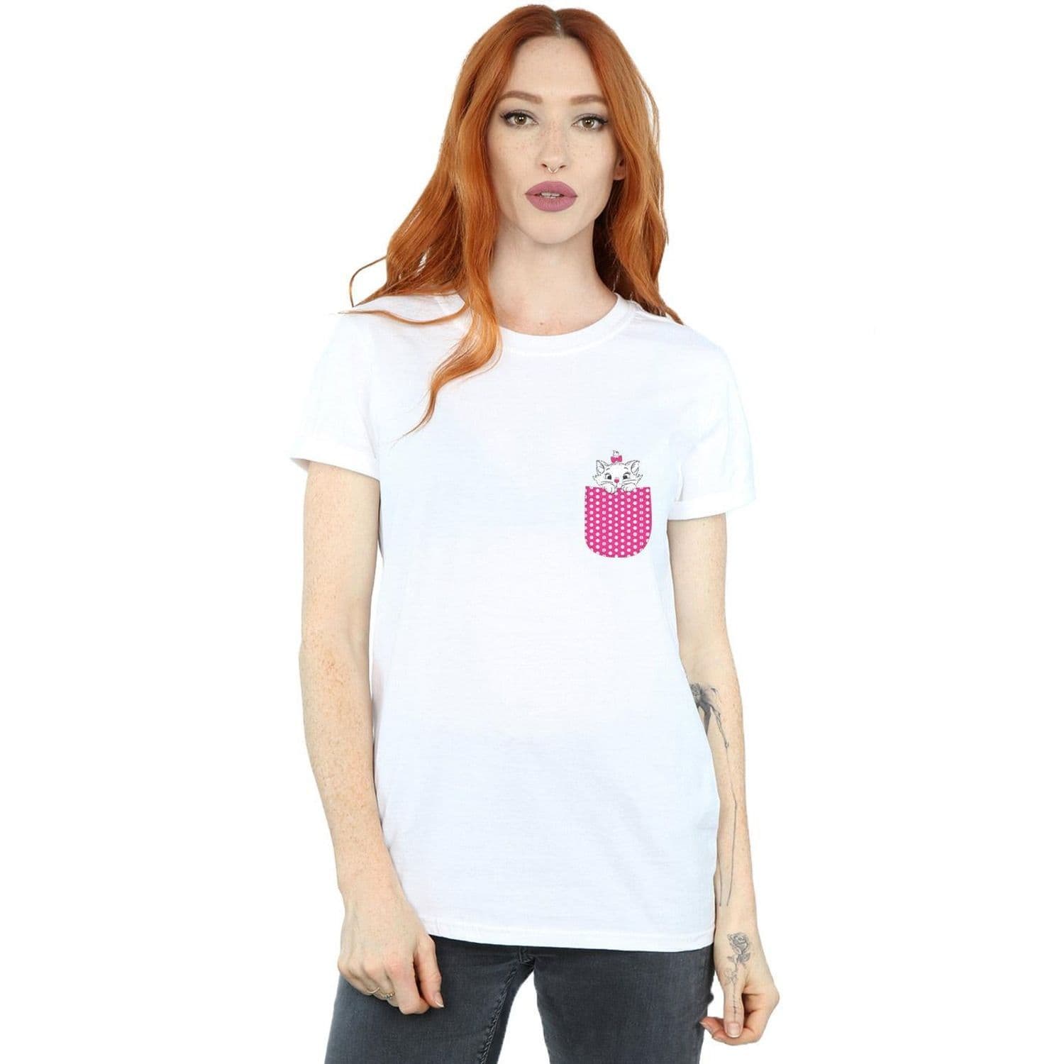 Aristocats Marie Chest Cotton Boyfriend T Shirt