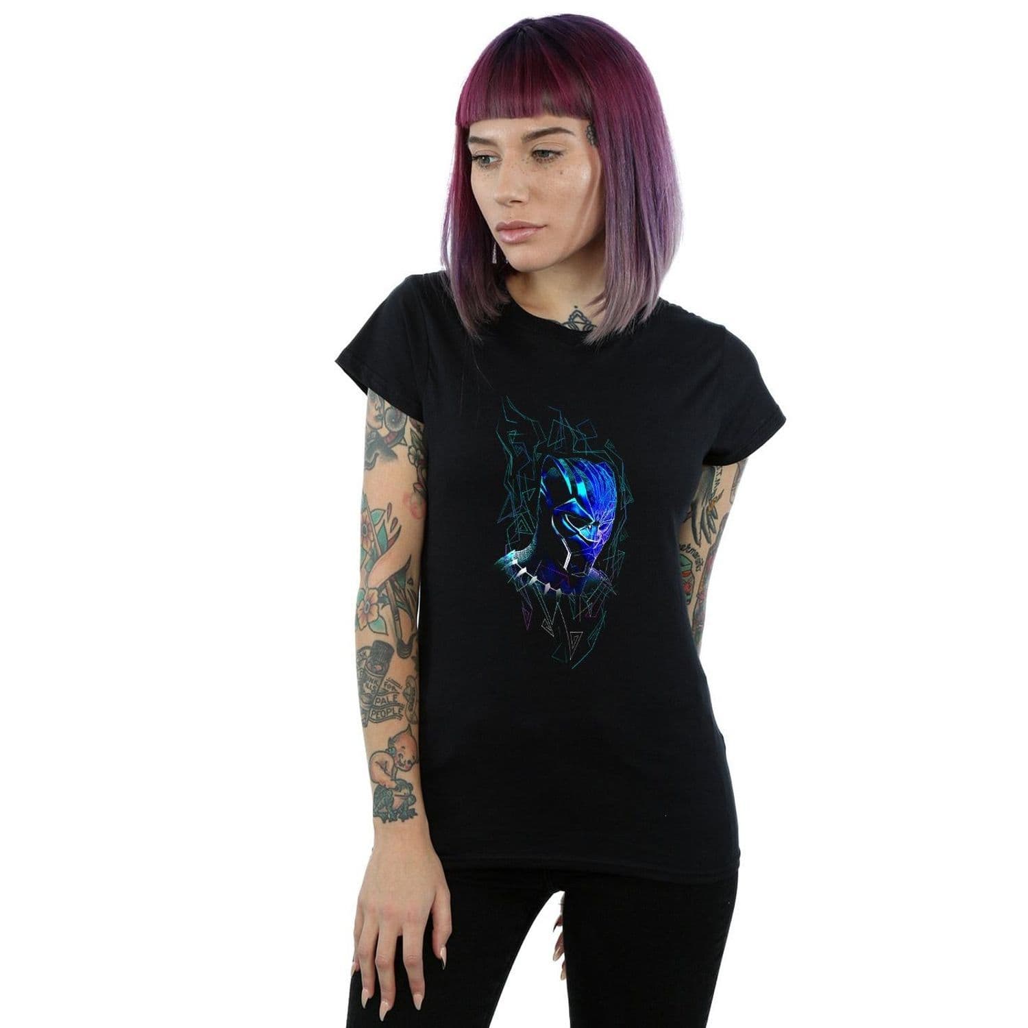 Panther Neon Mask Cotton T Shirt