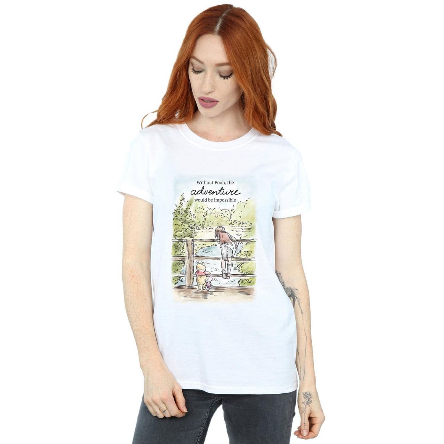 Winnie Pooh Adventure Cotton Boyfriend T Shirt
