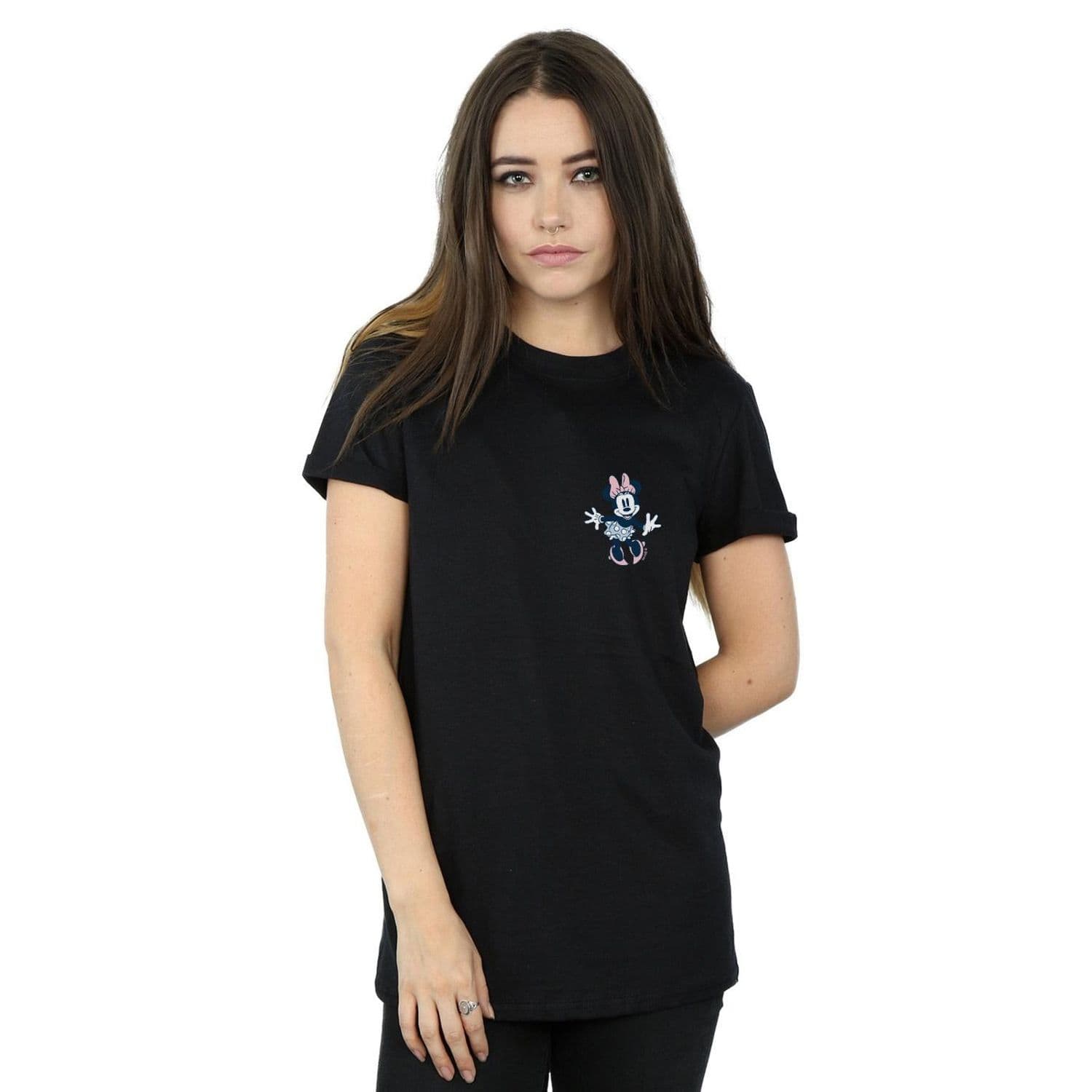Minnie Mouse Dancing Chest Cotton Boyfriend T Shirt