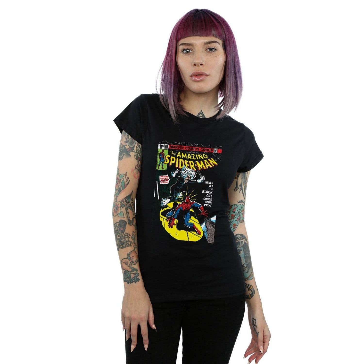 Spider Man Cat Cover Cotton T Shirt