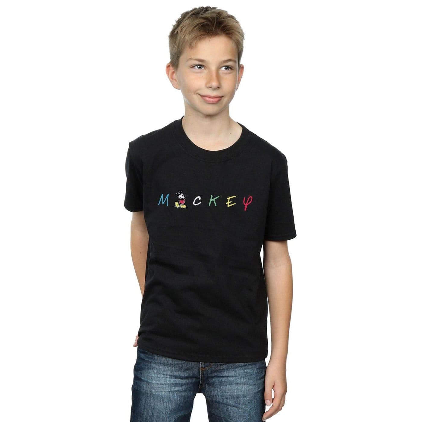 Mickey Mouse Wording Logo T Shirt