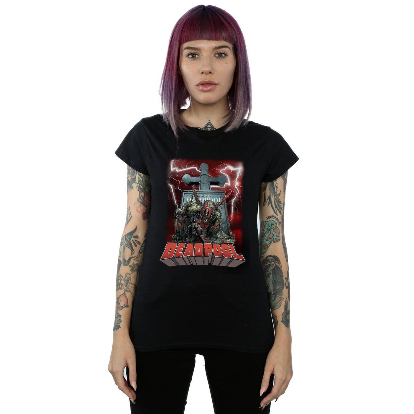 Deadpool Grave Cotton T Shirt