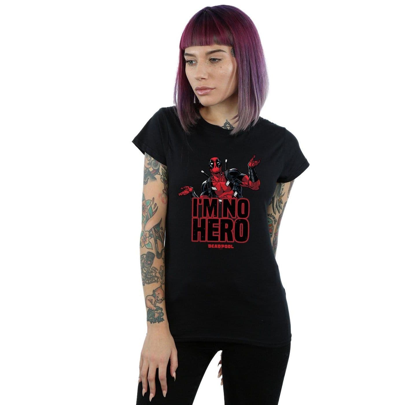 Deadpool I´m No Hero Cotton T Shirt