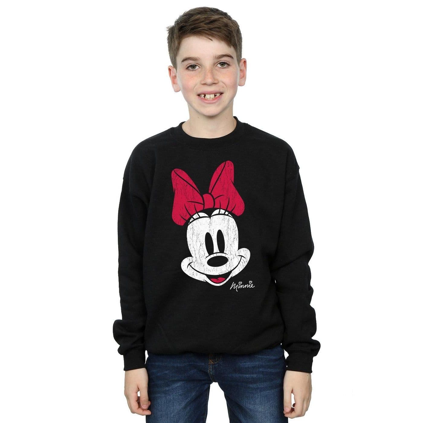 Minnie Mouse Distressed Face Sweatshirt