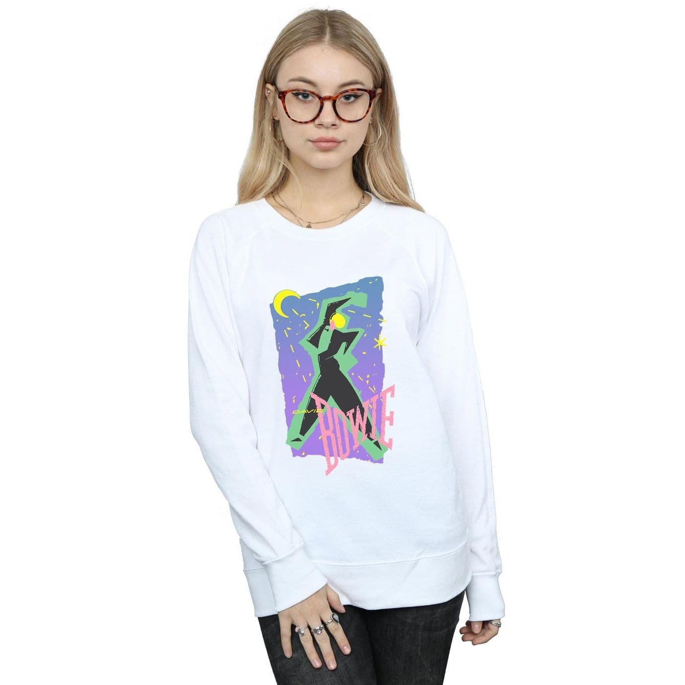 David Bowie Women's Moonlight Dance Sweatshirt in White | Size: 2XL