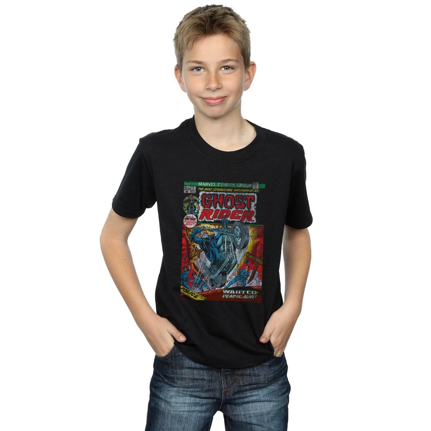 Ghost Rider Distressed Comic Cover T Shirt