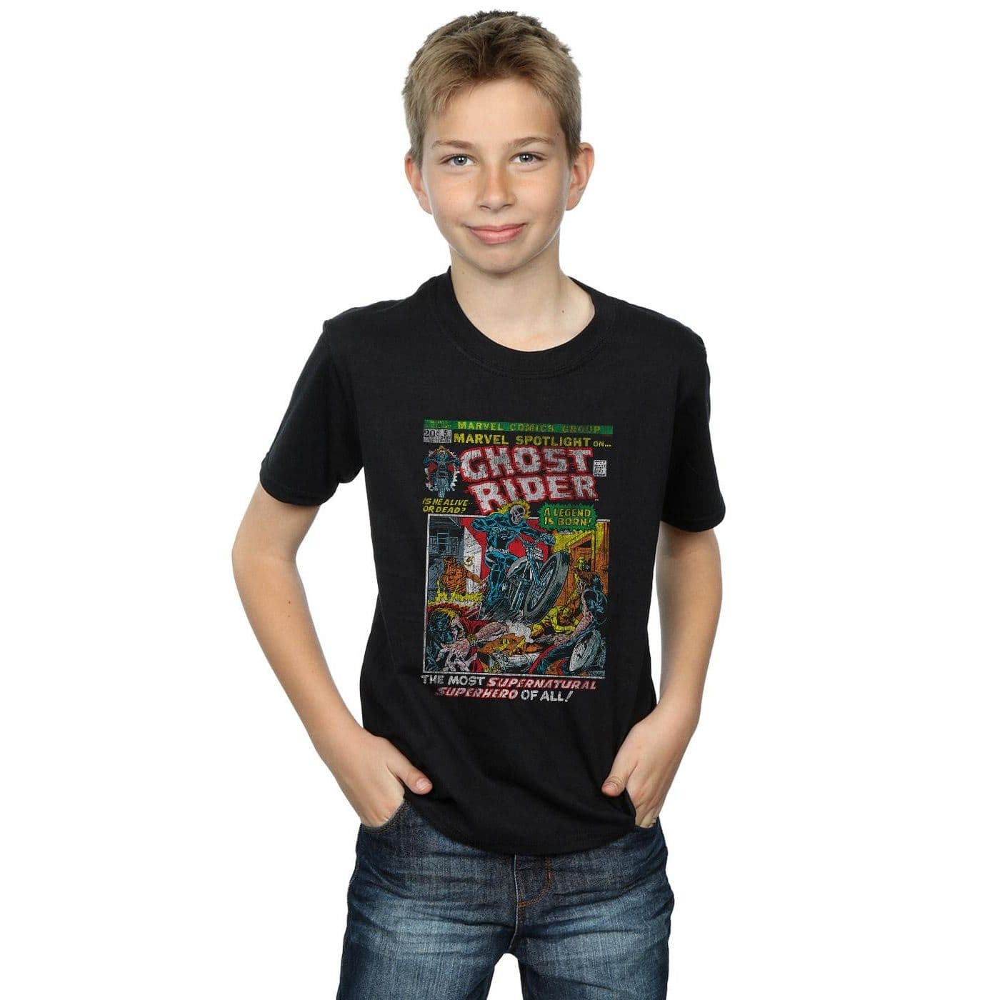 Ghost Rider Distressed Spotlight T Shirt