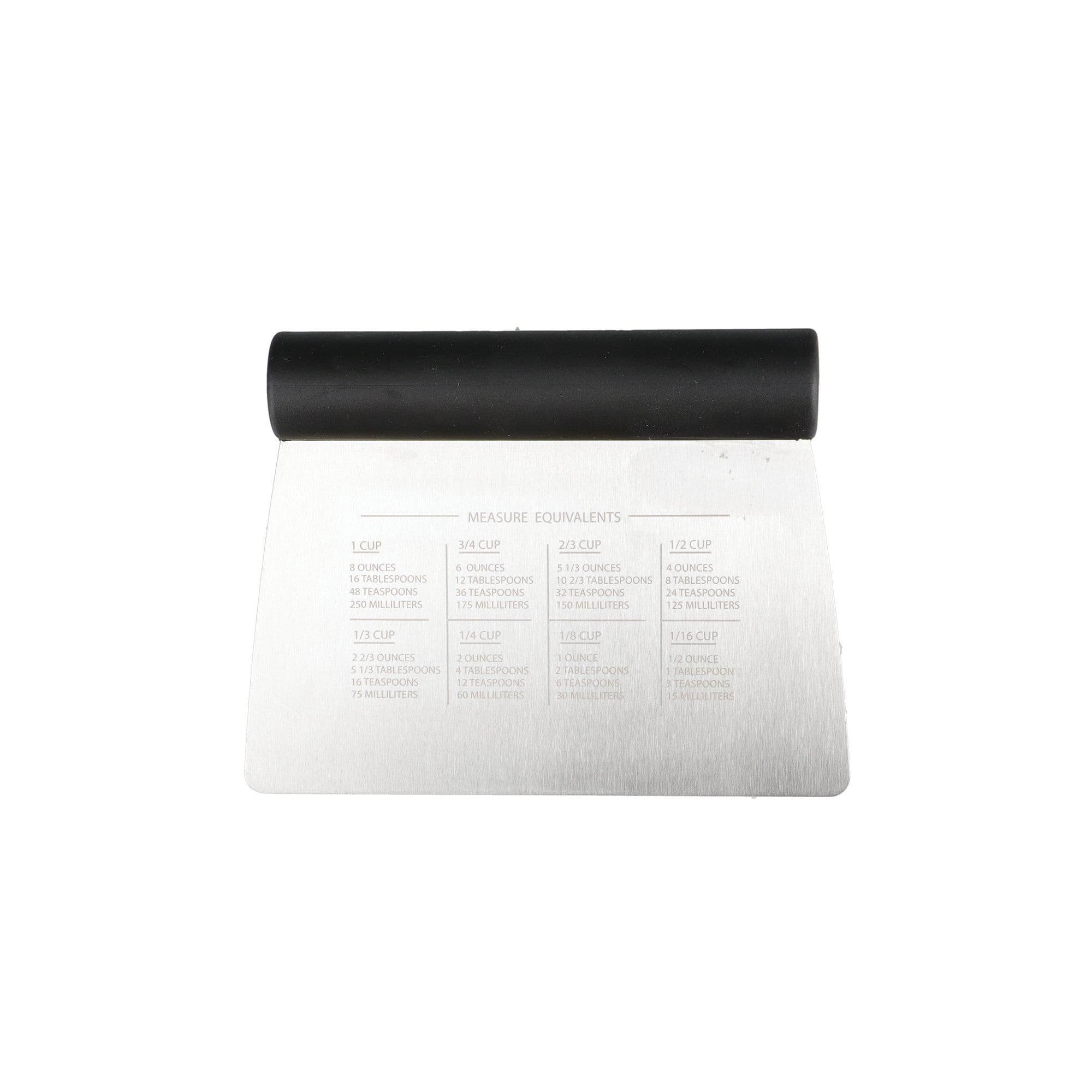 Stainless Steel All-Purpose Dough Cutter and Scraper, Black, Carded