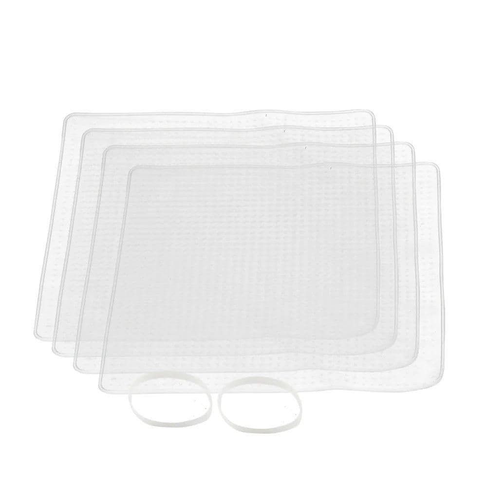 Set 4 Silicone Stretch Lids Reusable Eco Friendly Cling Film Alternatives