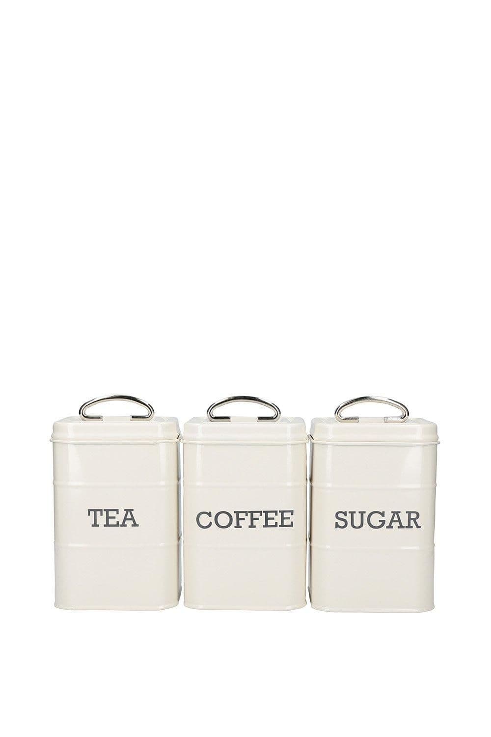 Antique Tea Coffee Sugar Canisters Gift Box Steel