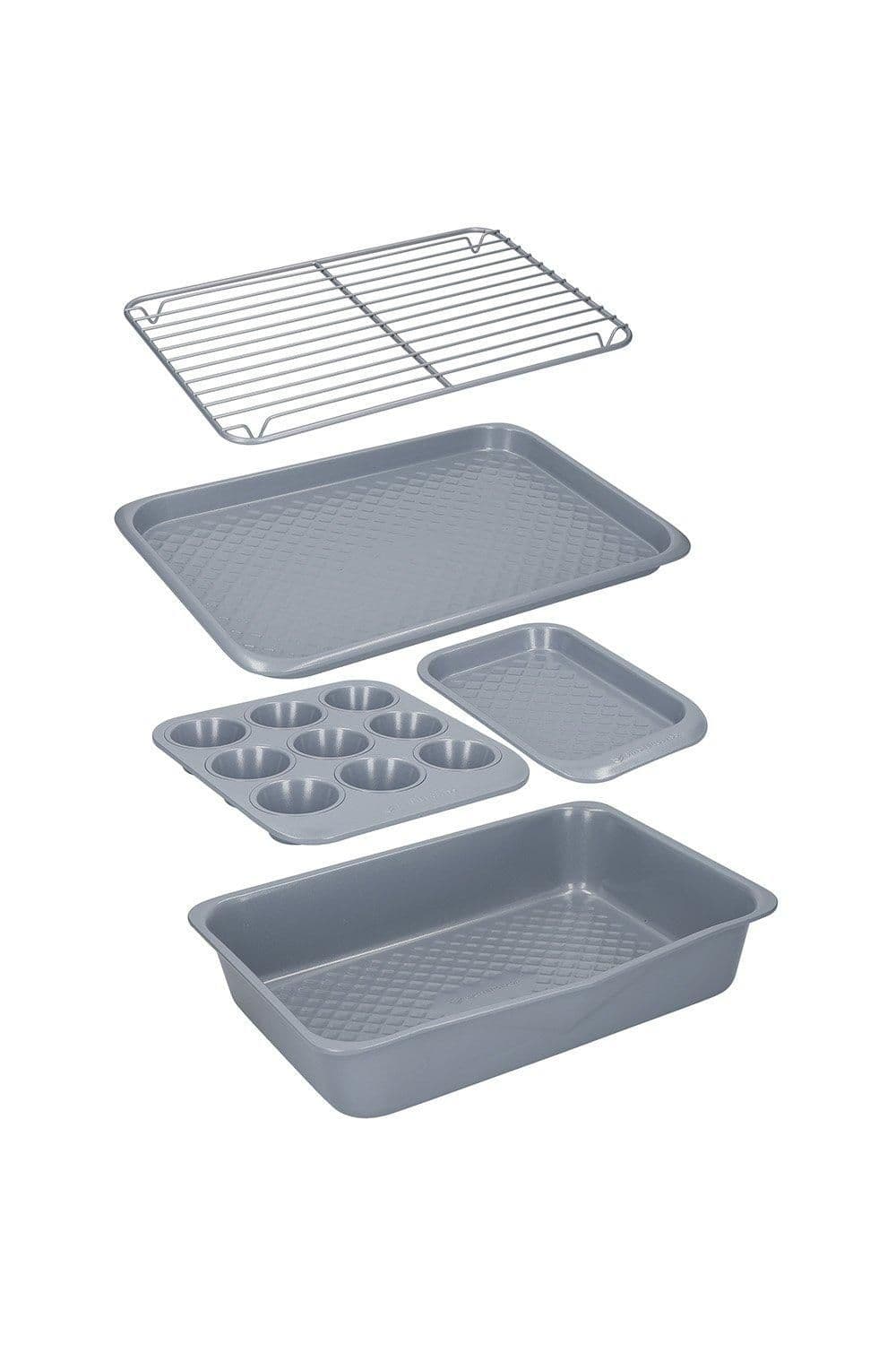 Smart Ceramic 5 Piece Stackable Bakeware Set Chemical Free Non Stick