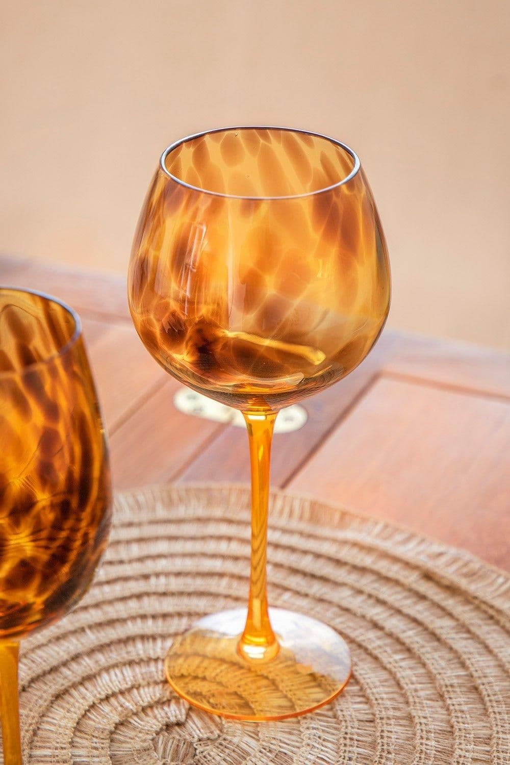 Set of 2 Tortoiseshell Patterned Gin Glasses in Gift Box