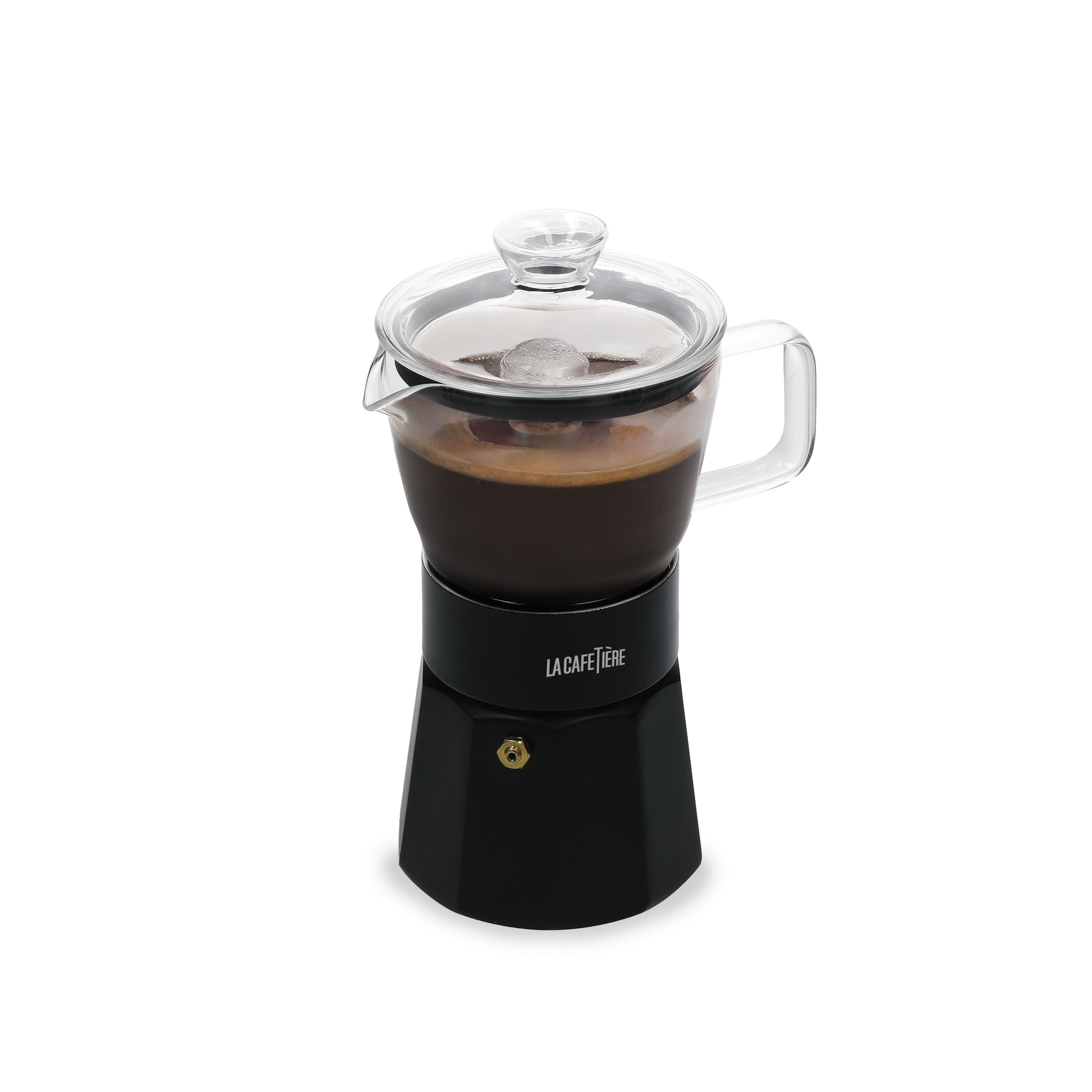 Glass Espresso Maker Black 6 cup