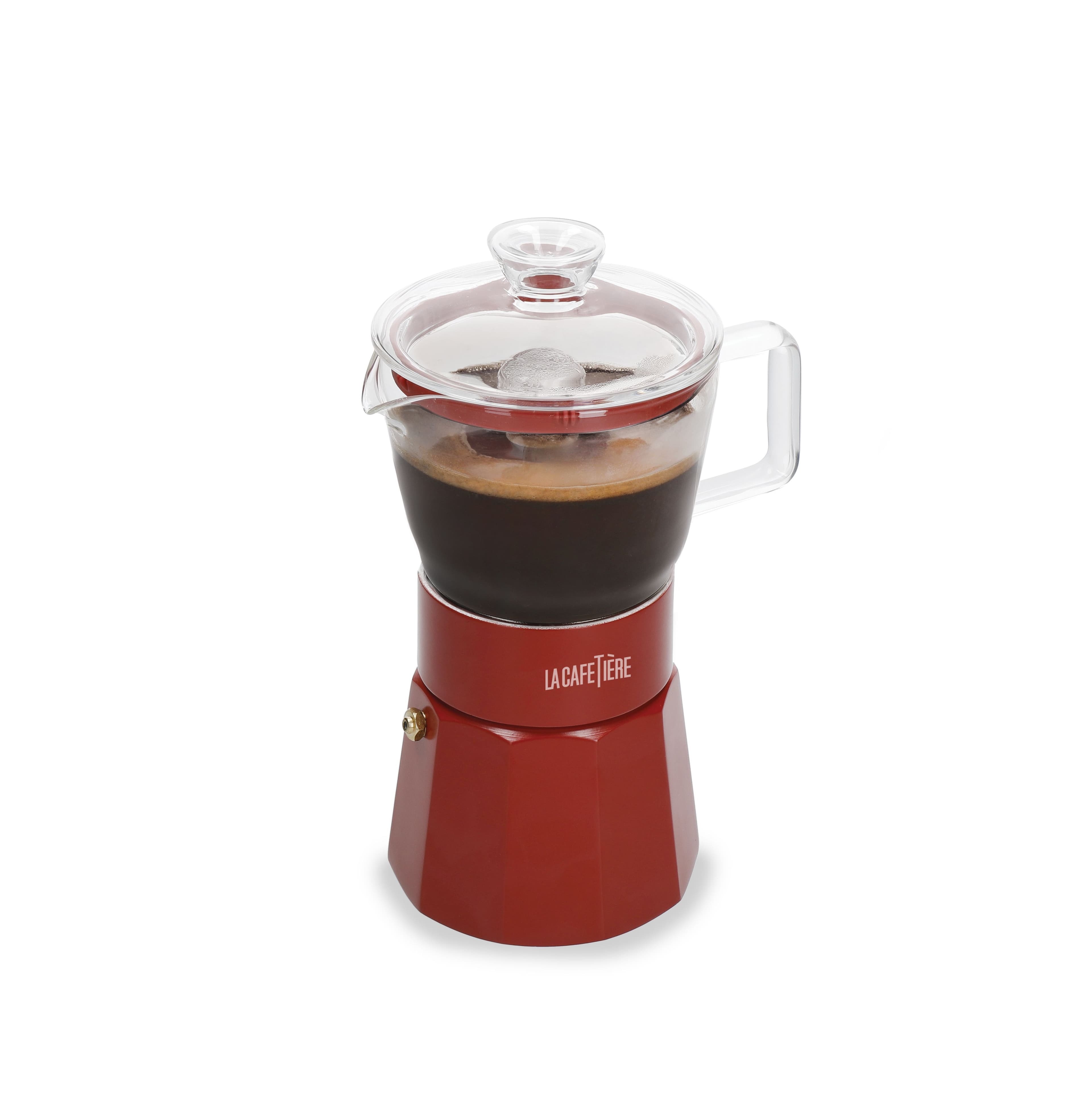 Glass Espresso Maker Red 6 cup