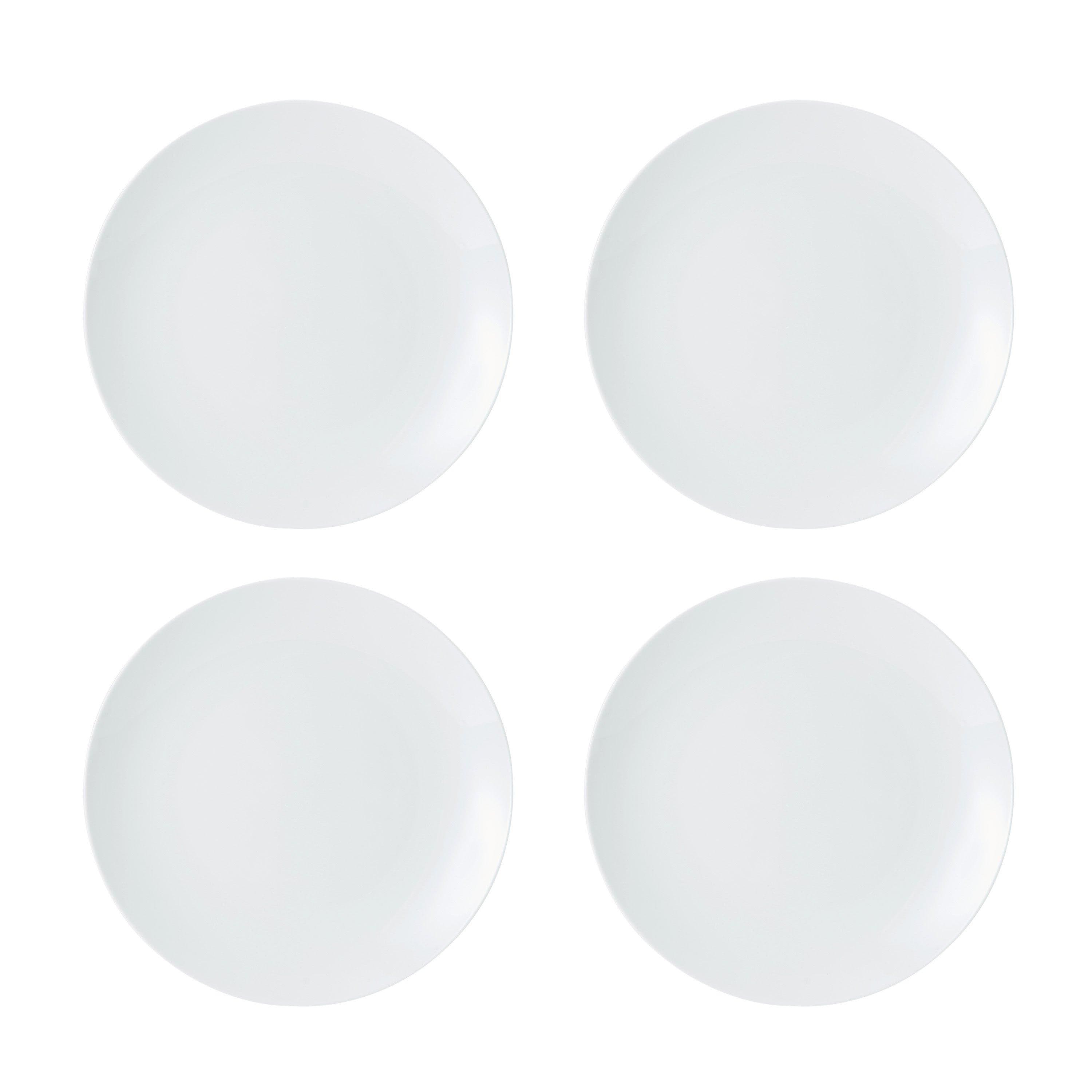 Chalk Porcelain Dinner Plates Set 4 27cm