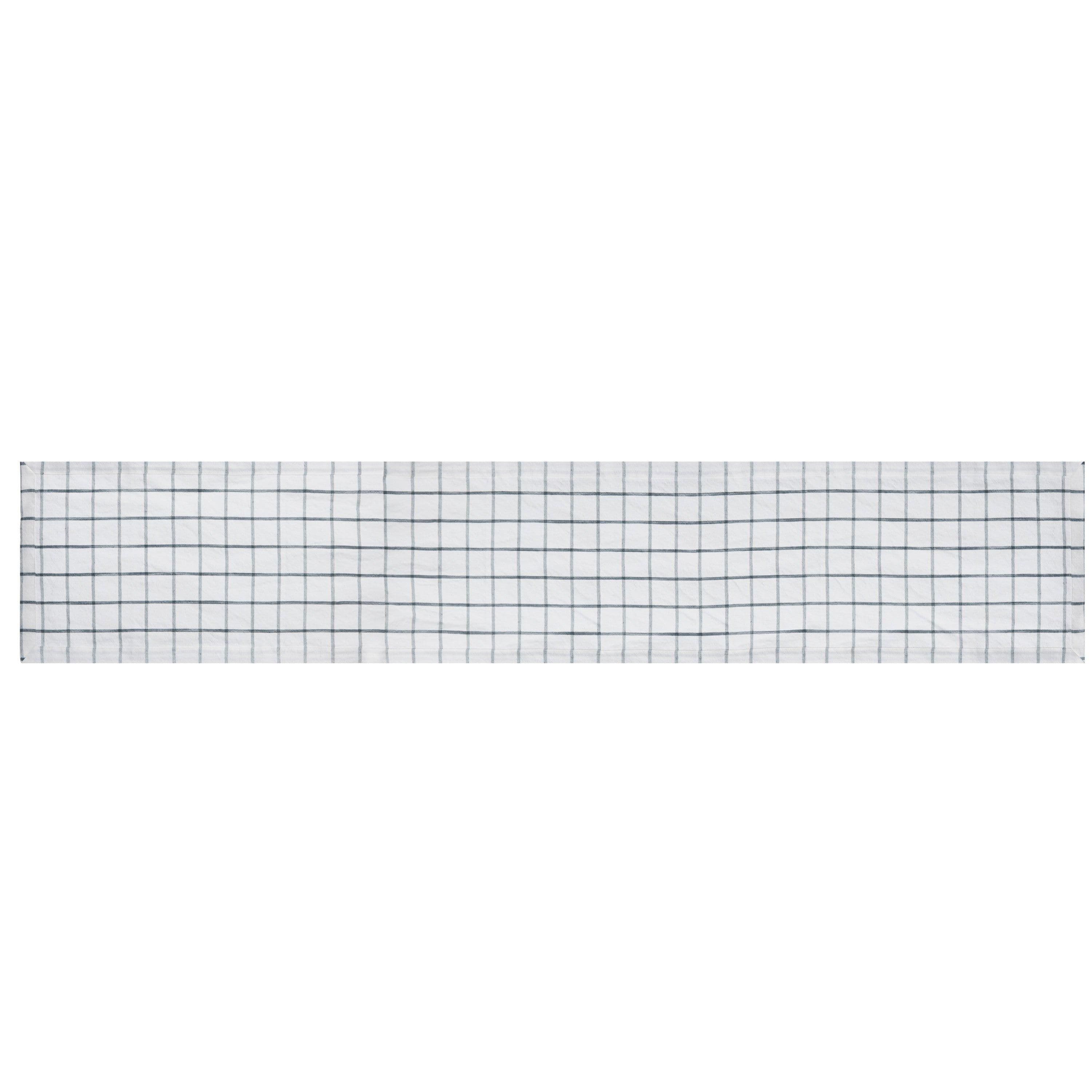 Industrial Check Cotton Linen Table Runner 230 x 33cm