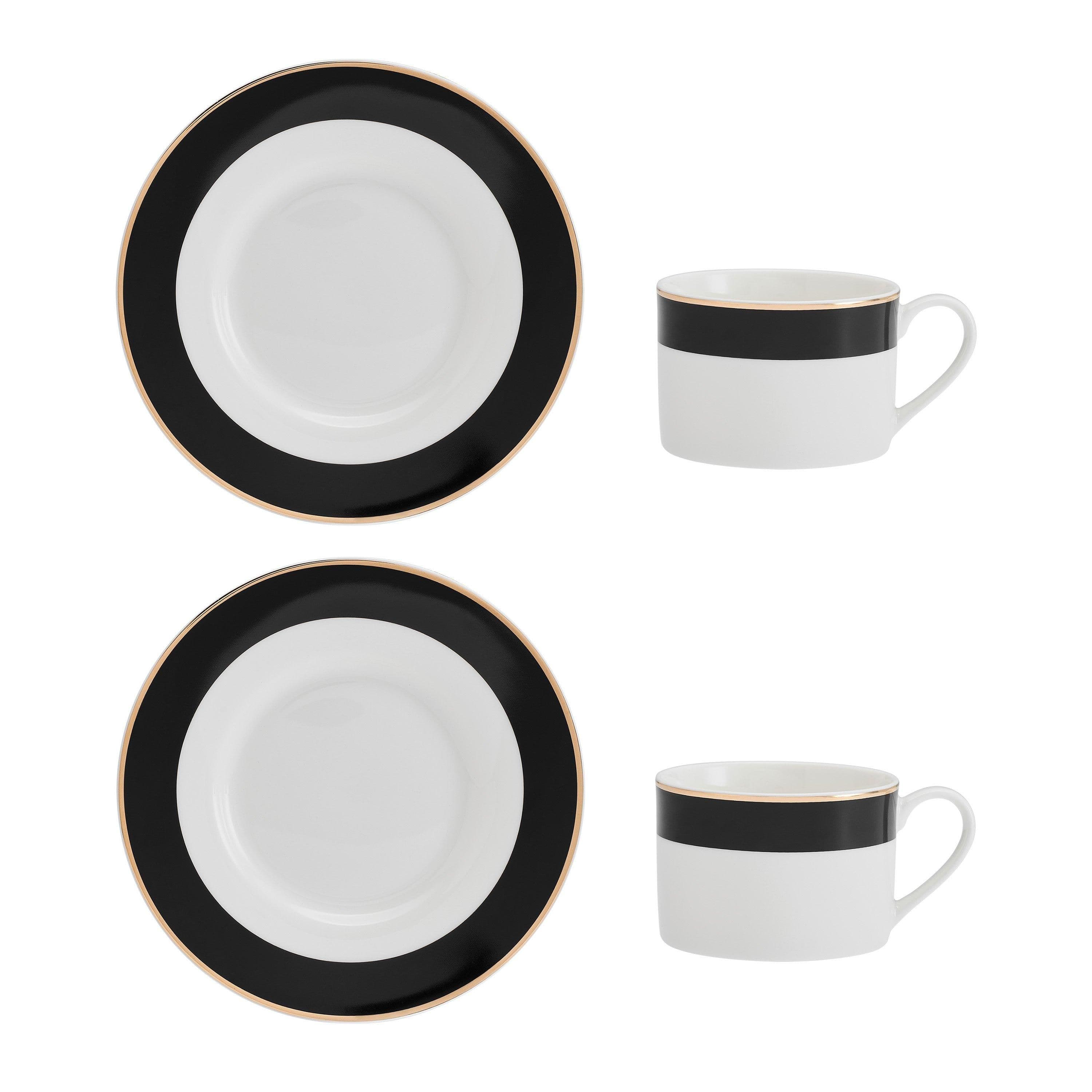 Luxe Deco China Tea Cups Saucers Set 2