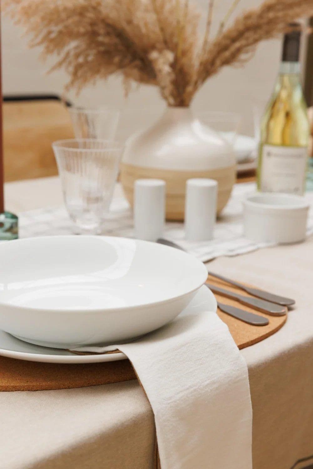 Chalk Porcelain Pasta Bowls Set 4 23cm