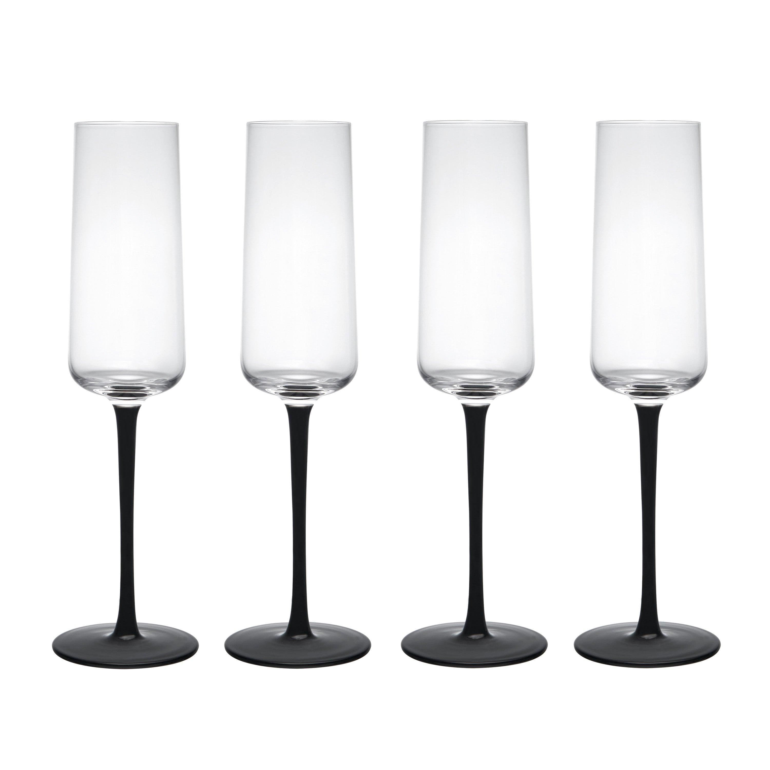 Palermo Crystal Champagne Flutes Set 4