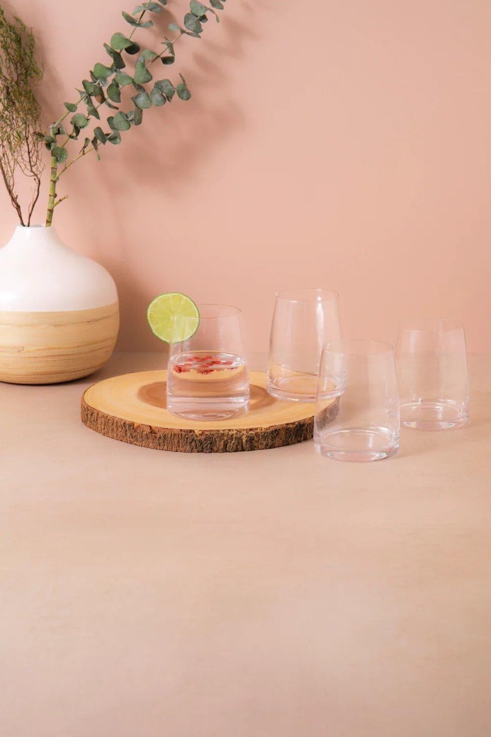 Palermo Crystal Stemless Glasses Set 4
