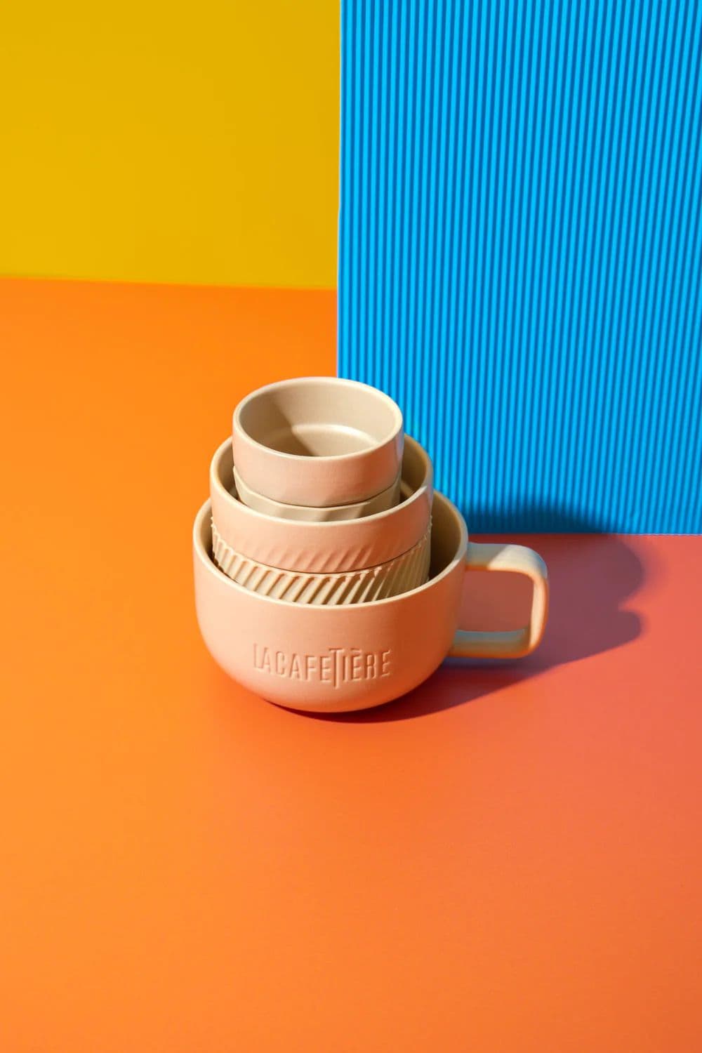 3pc Family Mug Set 380ml 200ml 100ml Almond