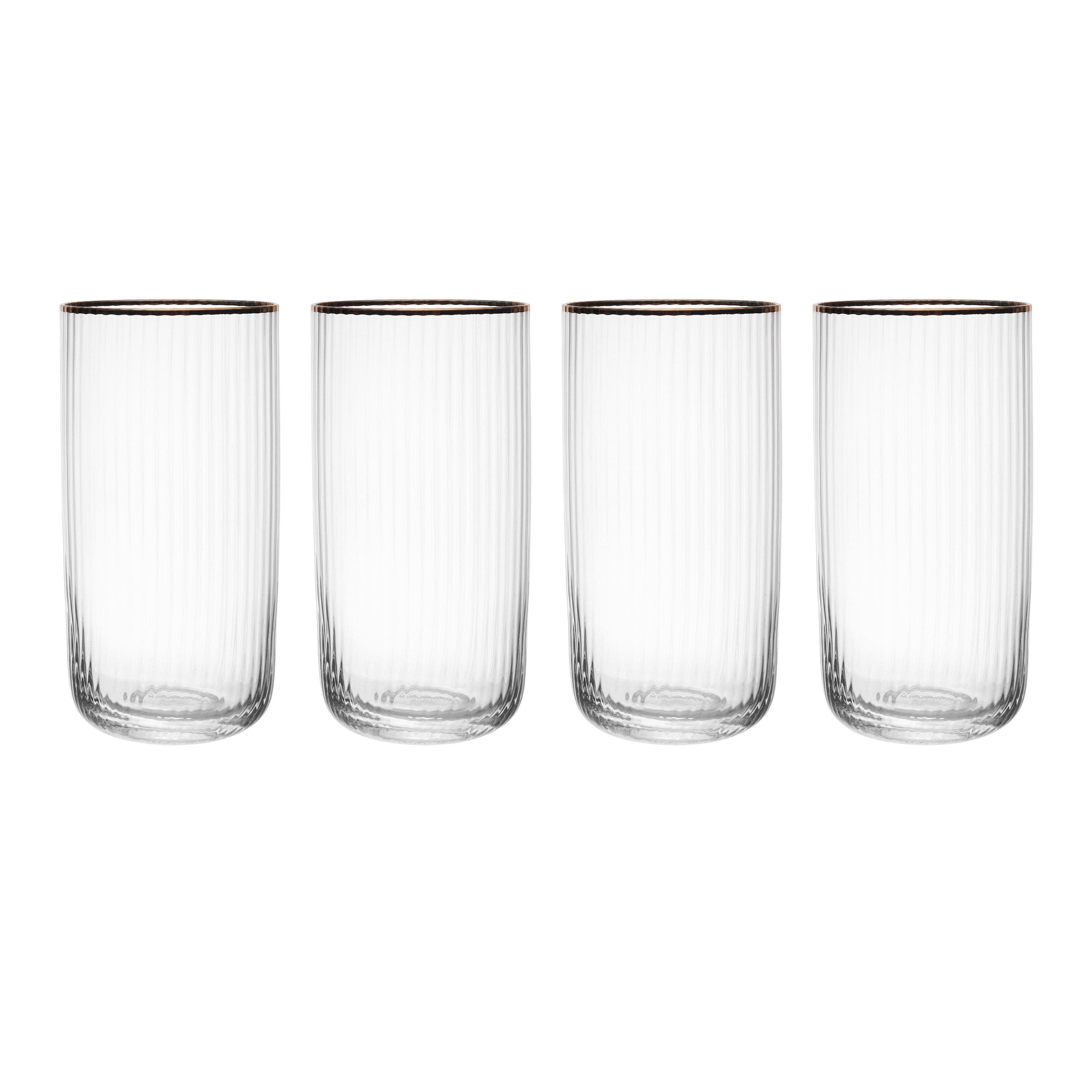 Sorrento Ridged Crystal Highball Glasses Gift Boxed Set 4