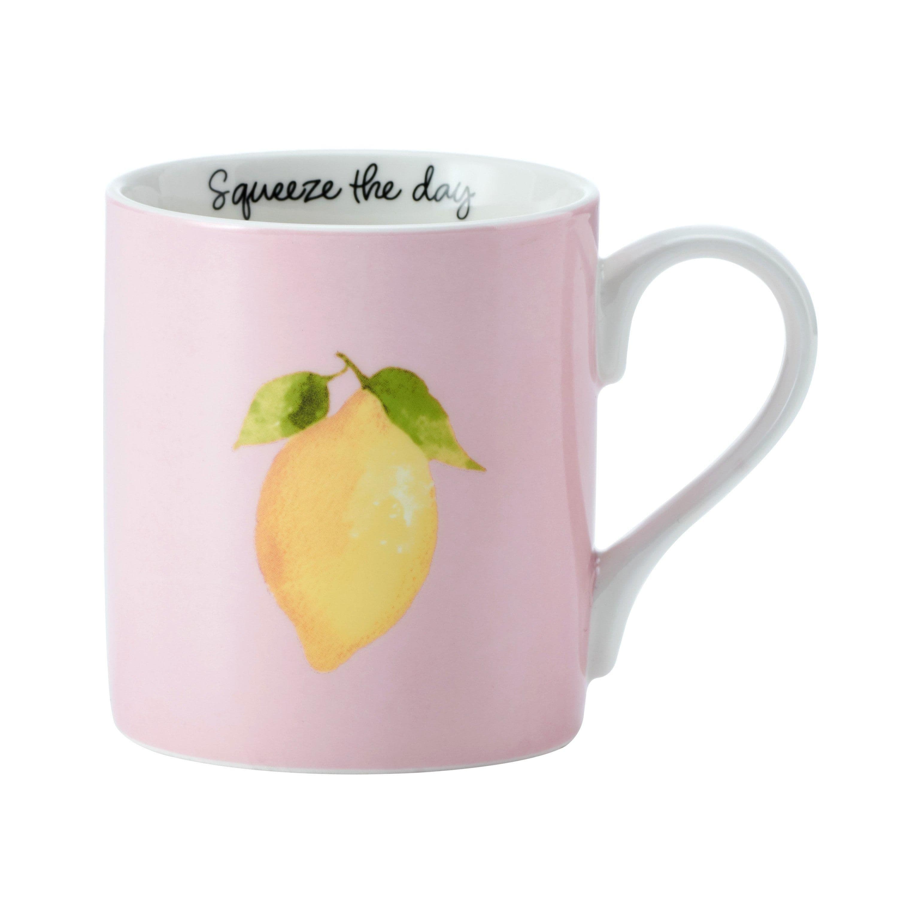 Lemon Straight Sided Porcelain Mug