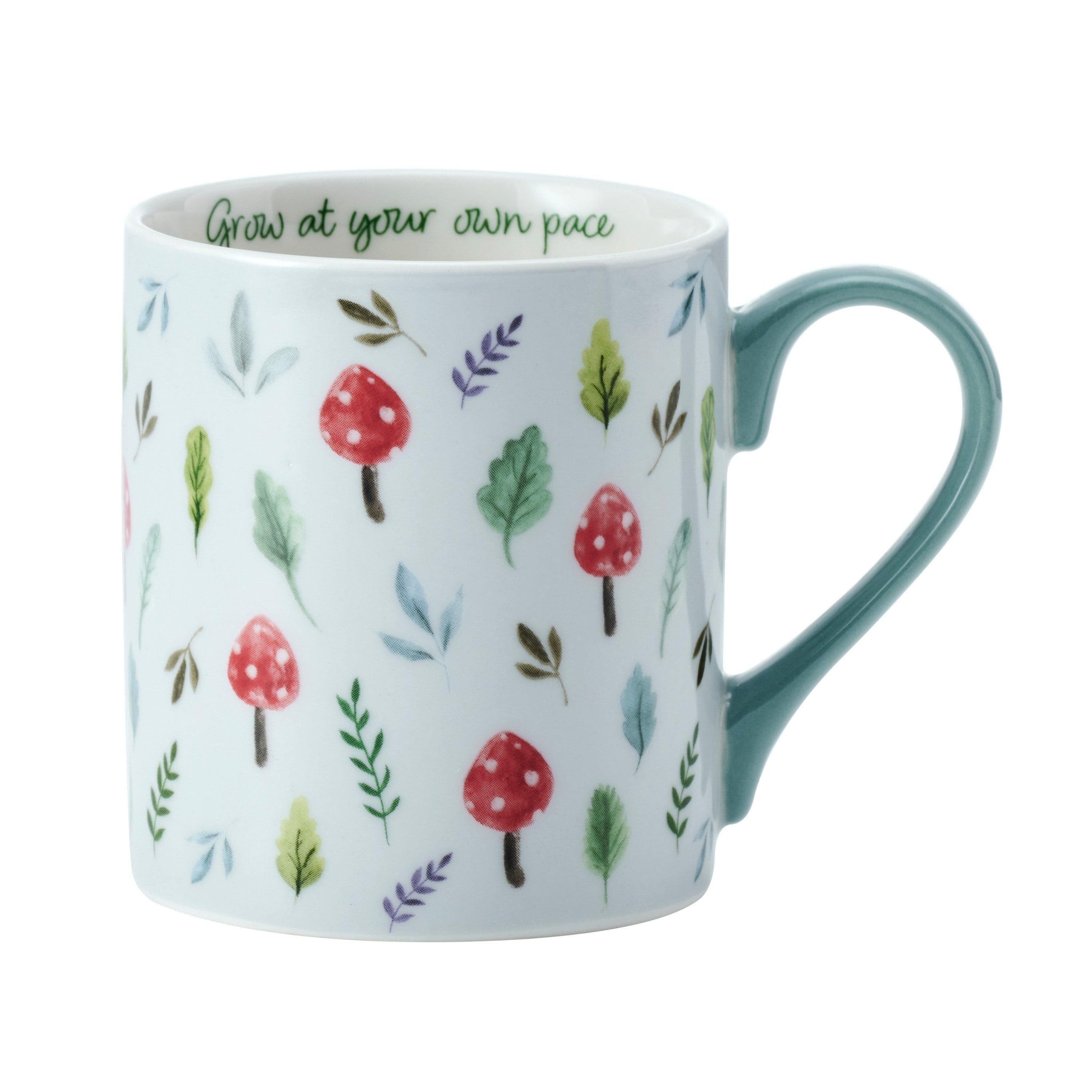Mushroom Straight Sided Porcelain Mug
