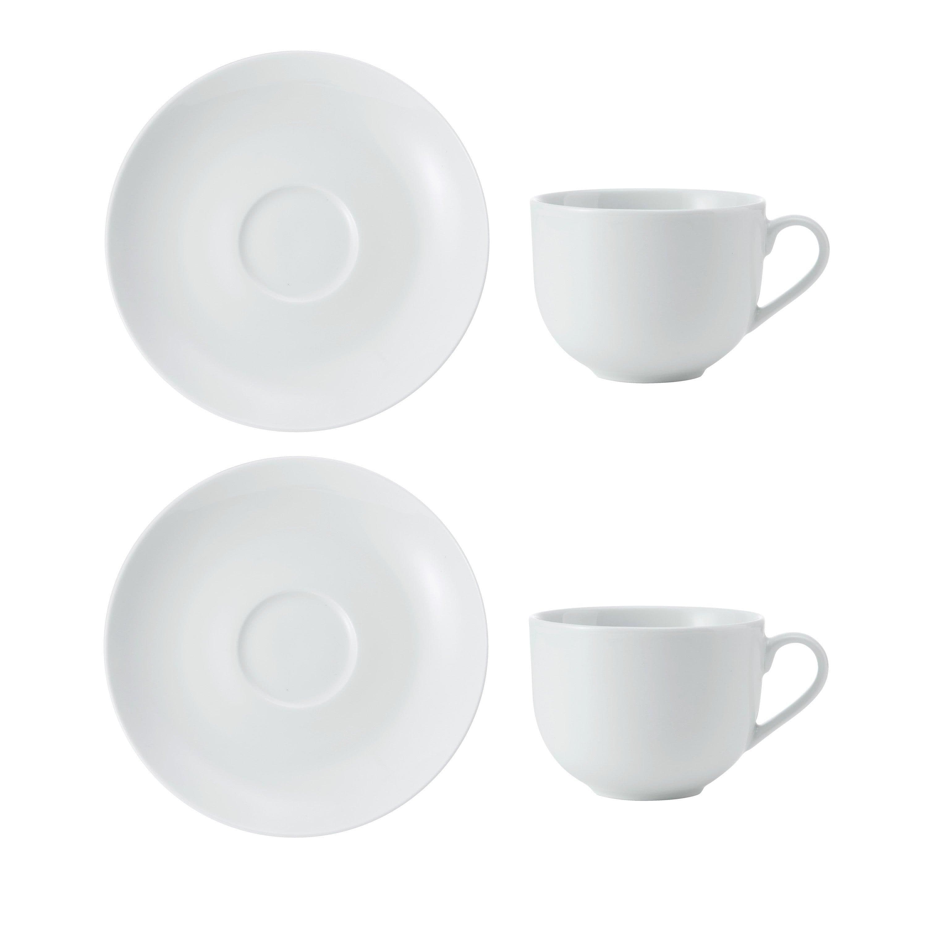 Chalk Porcelain Teacup Saucer Set Set 2 220ml