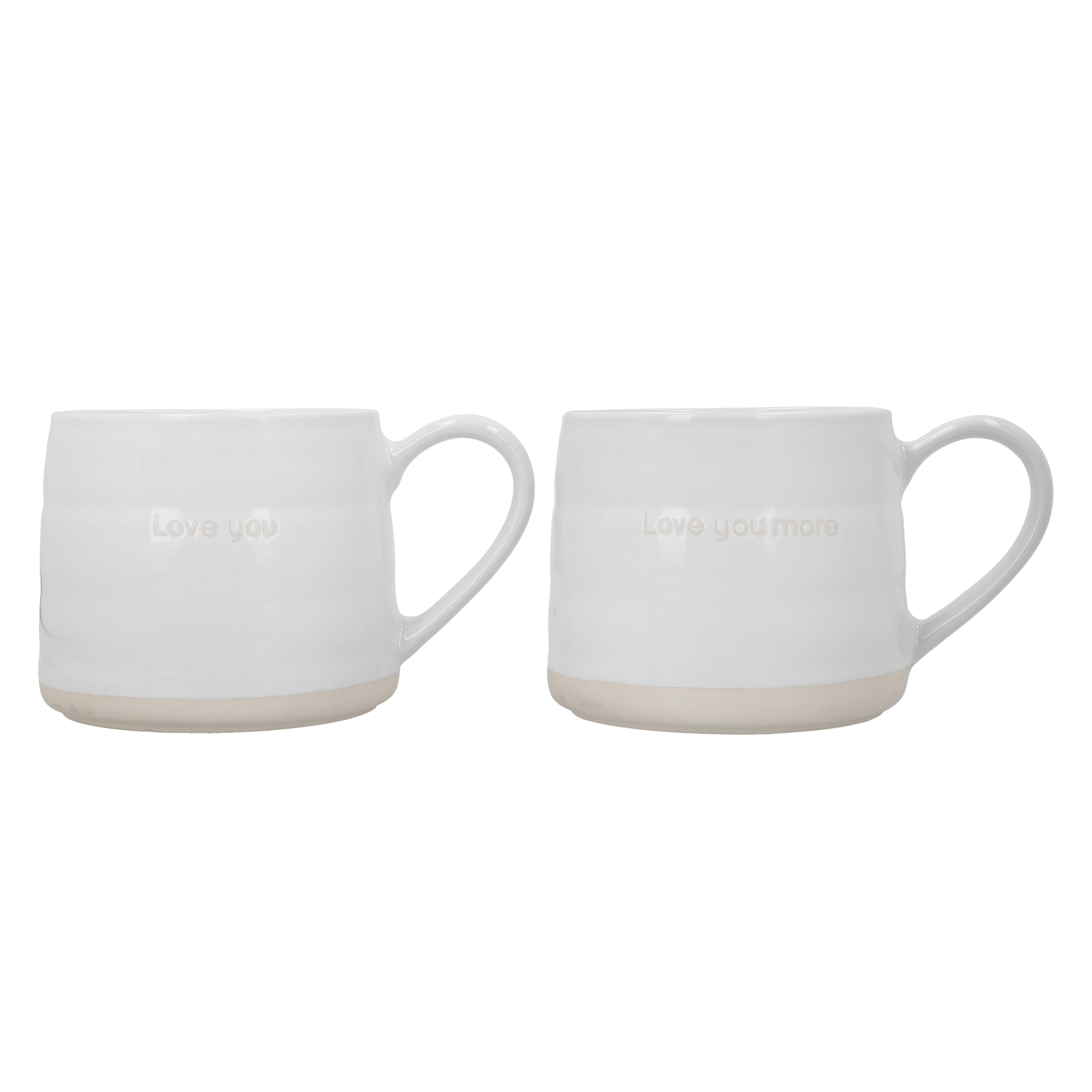 Farmhouse Heart Stoneware Mugs Set 2 380ml