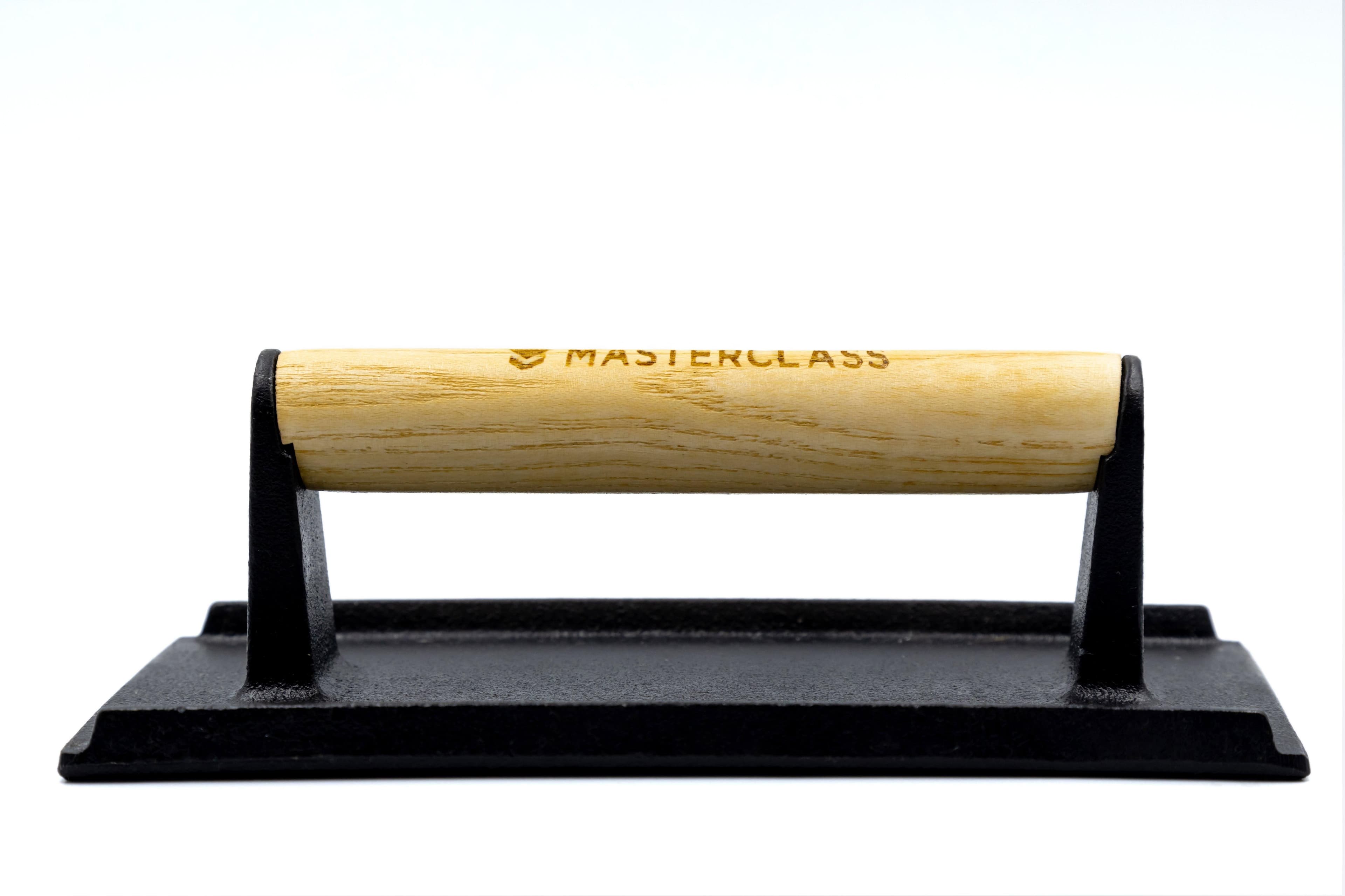 Cast Iron Grill Press Wooden Handle