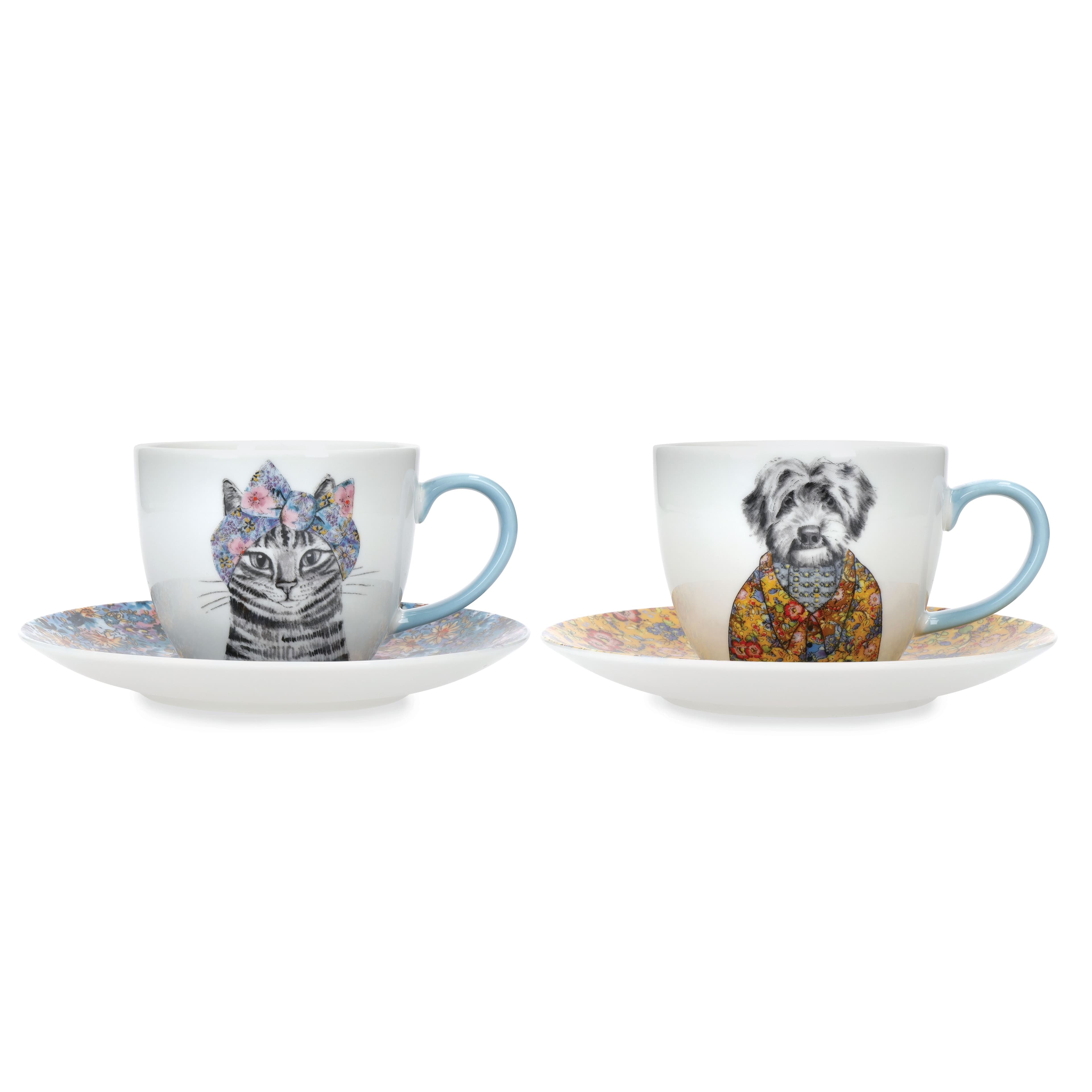 Teacup Saucer Fine China Set 2 x