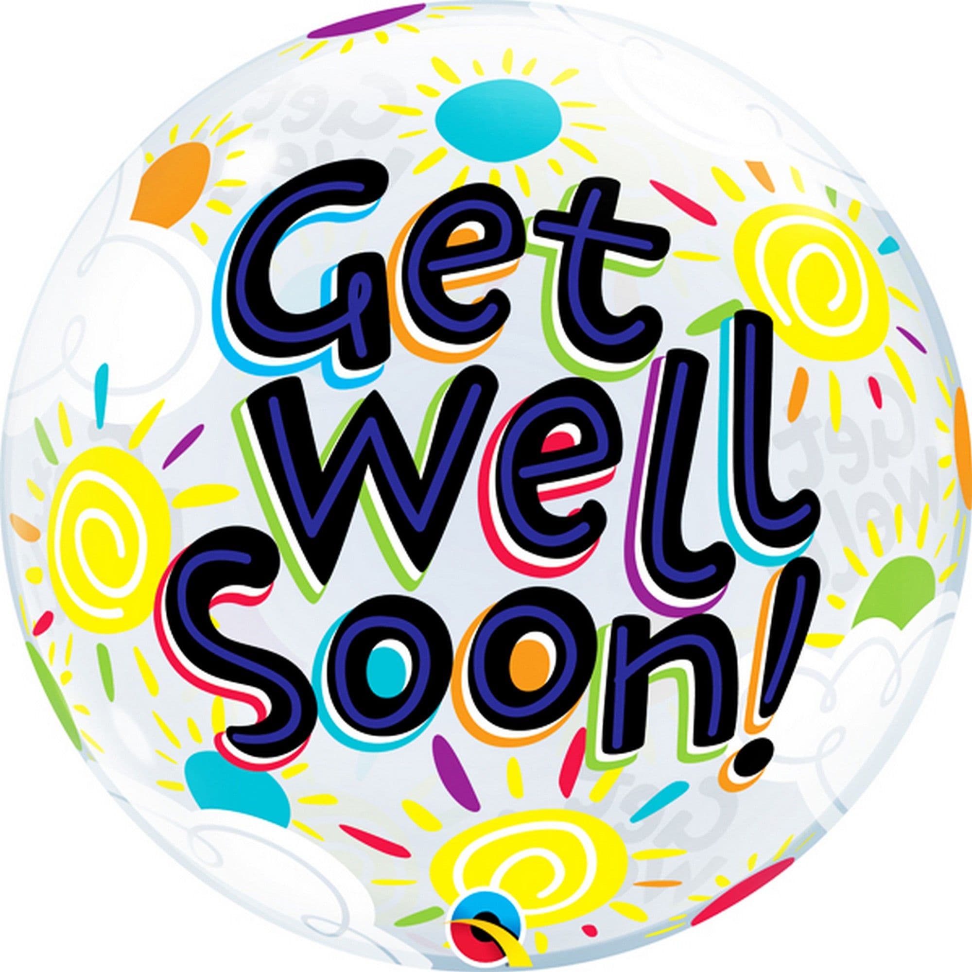 22in Get Well Soon Sunny Day Bubble Balloon