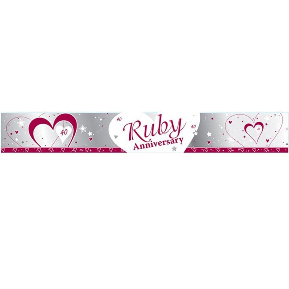 40th Anniversary Ruby 9 Foot Foil Banner