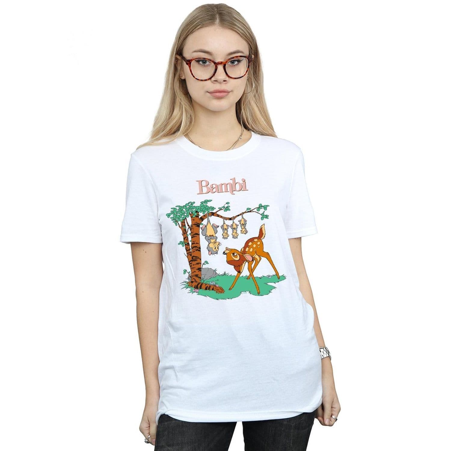 Bambi Tilted Up Cotton Boyfriend T Shirt