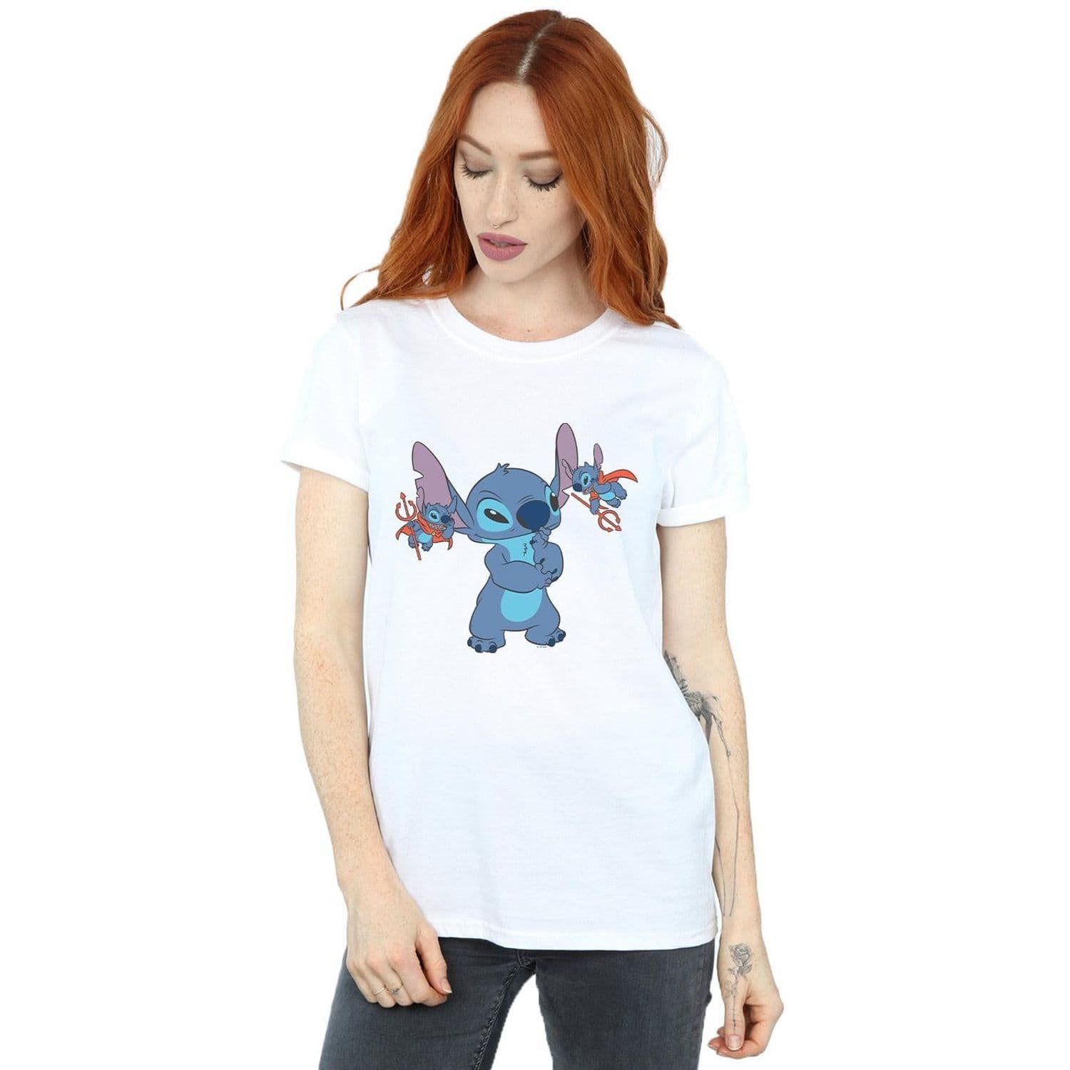 Lilo & Stitch Little Devils Cotton Boyfriend T Shirt