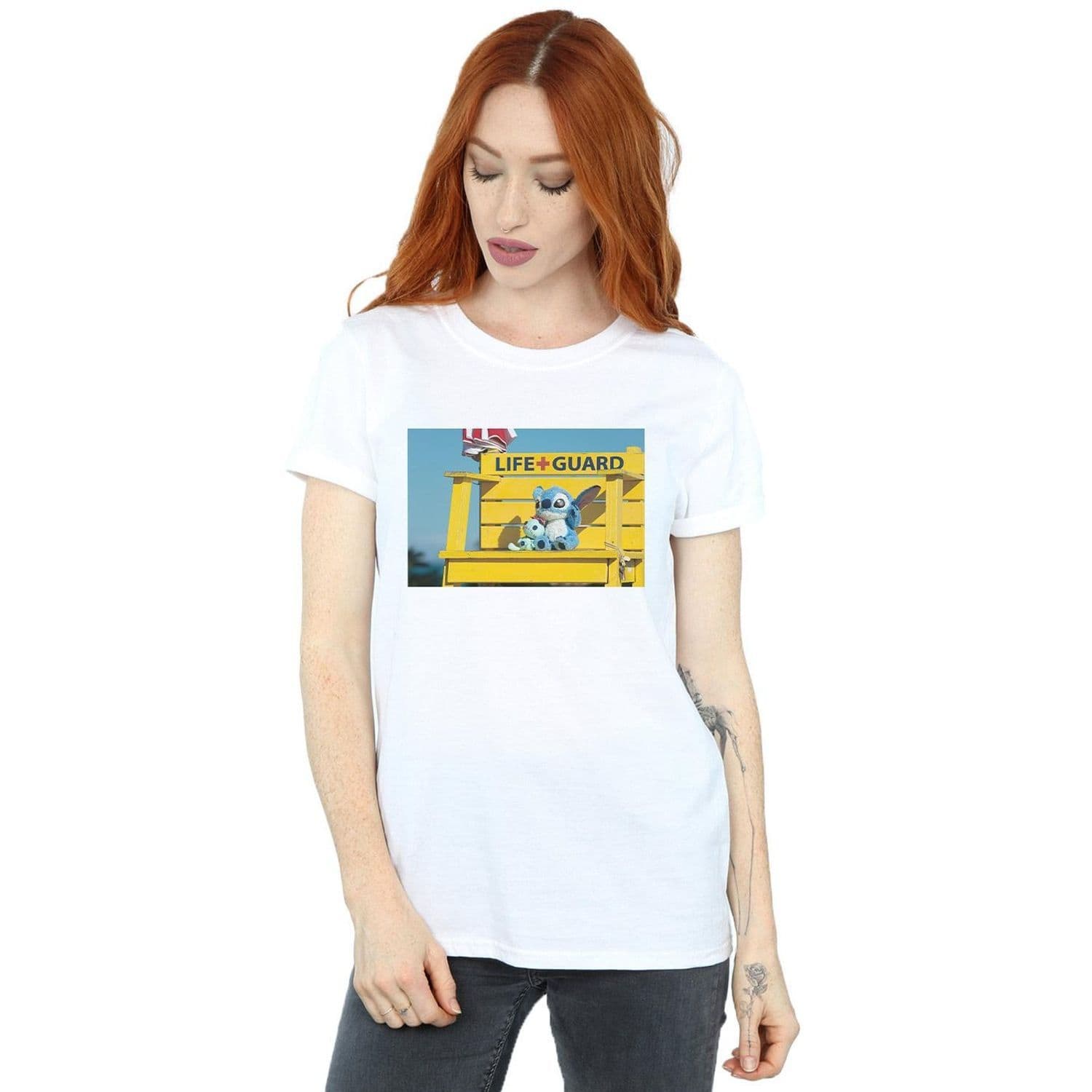 Lilo & Stitch Life Guard Cotton Boyfriend T Shirt