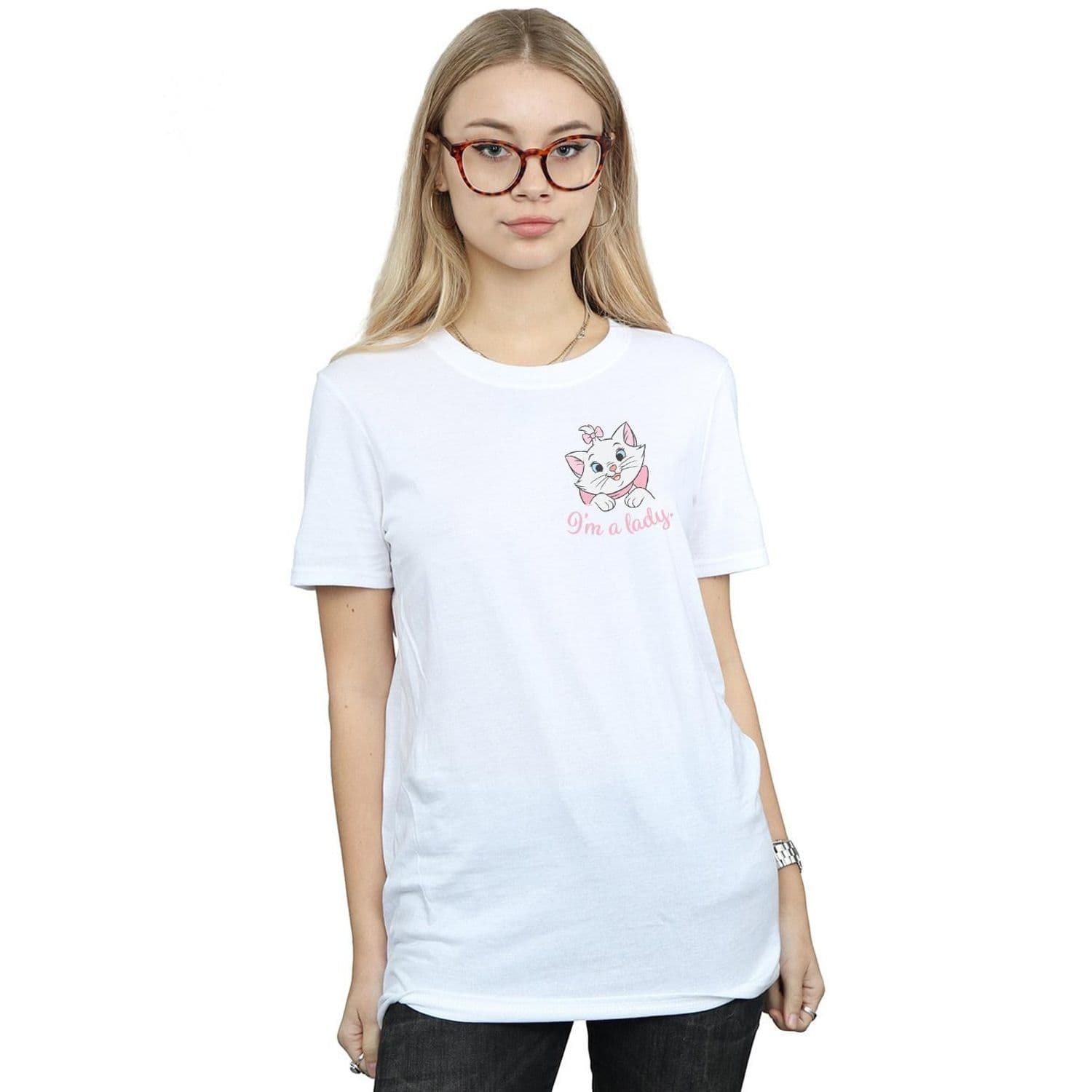 Aristocats Marie I´m Breast Print Cotton Boyfriend T Shirt