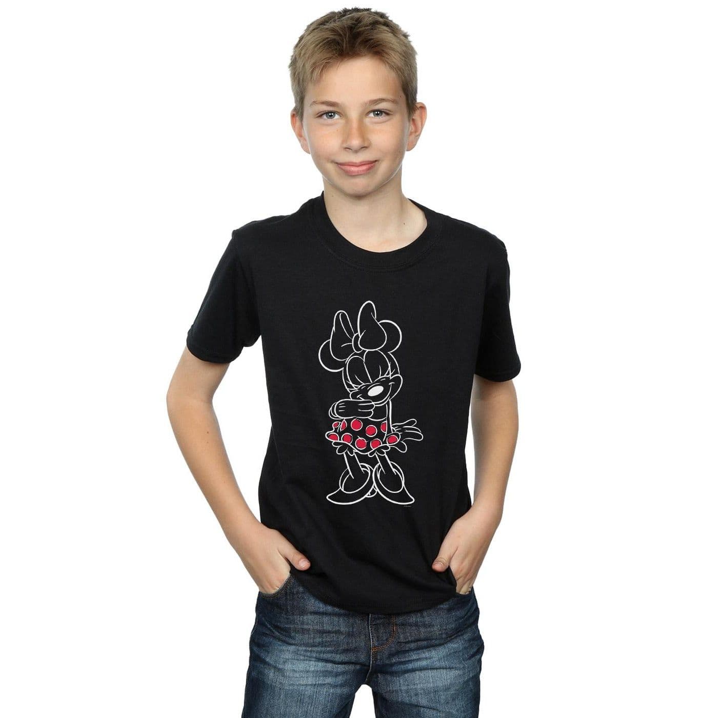 Minnie Mouse Outline Polka Dot T Shirt