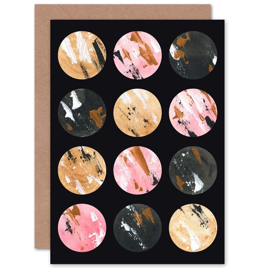 Abstract Painted Circles Greetings Card