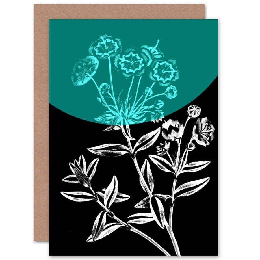 Colour Pop Circle Teal Greetings Card