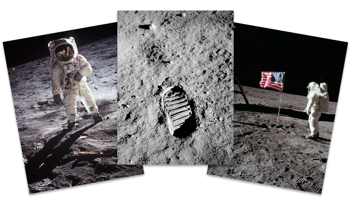 Wall Art Print Pack 3 NASA Apollo 11 Astronaut Aldrin Armstrong Moon Landing Large Poster Set