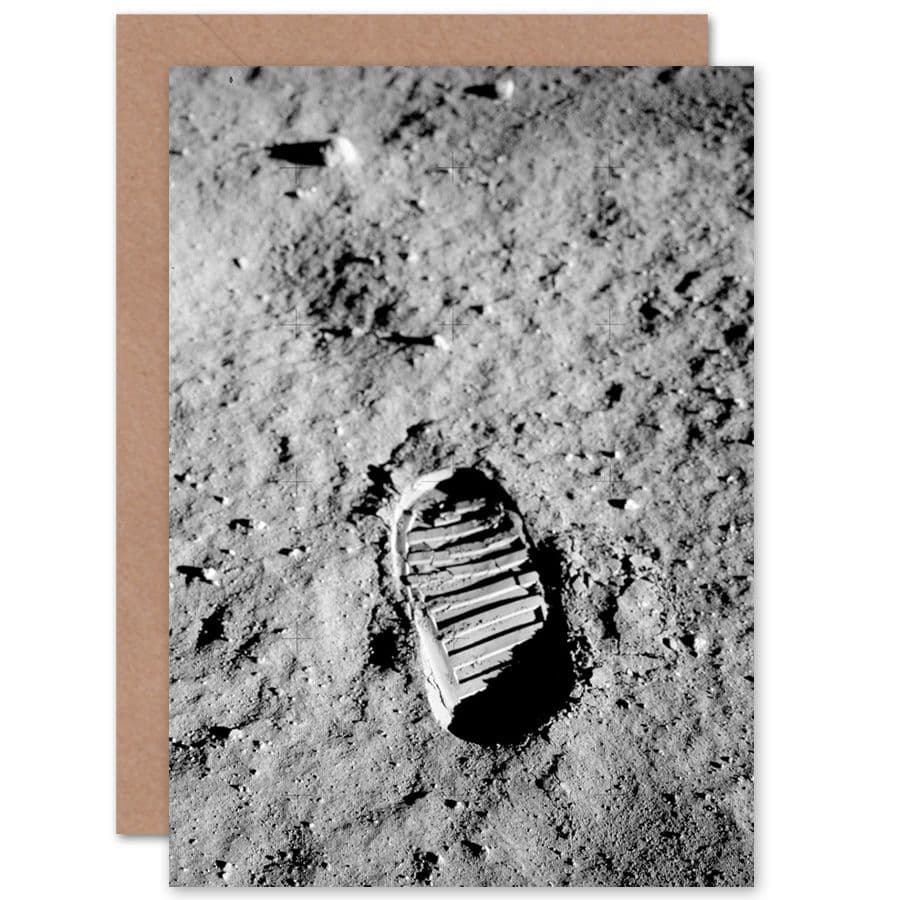 NASA Apollo 11 Boot Astronaut Aldrin Moon Landing Greetings Card