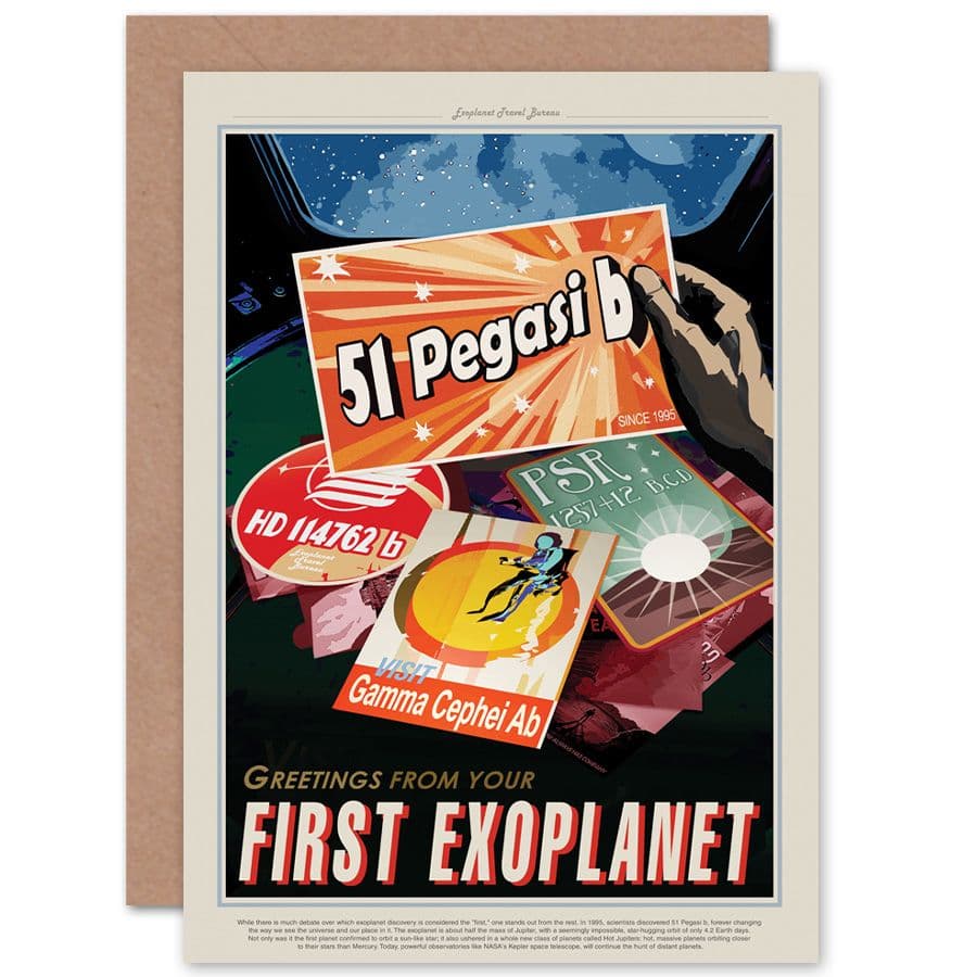 51 Pegasi B First Exoplanet Nasa Space Tours Travel Greetings Card
