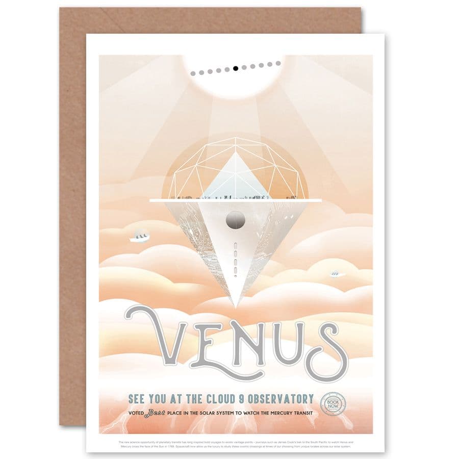 Venus Cloud 9 Observatory Nasa Space Tours Travel Greetings Card