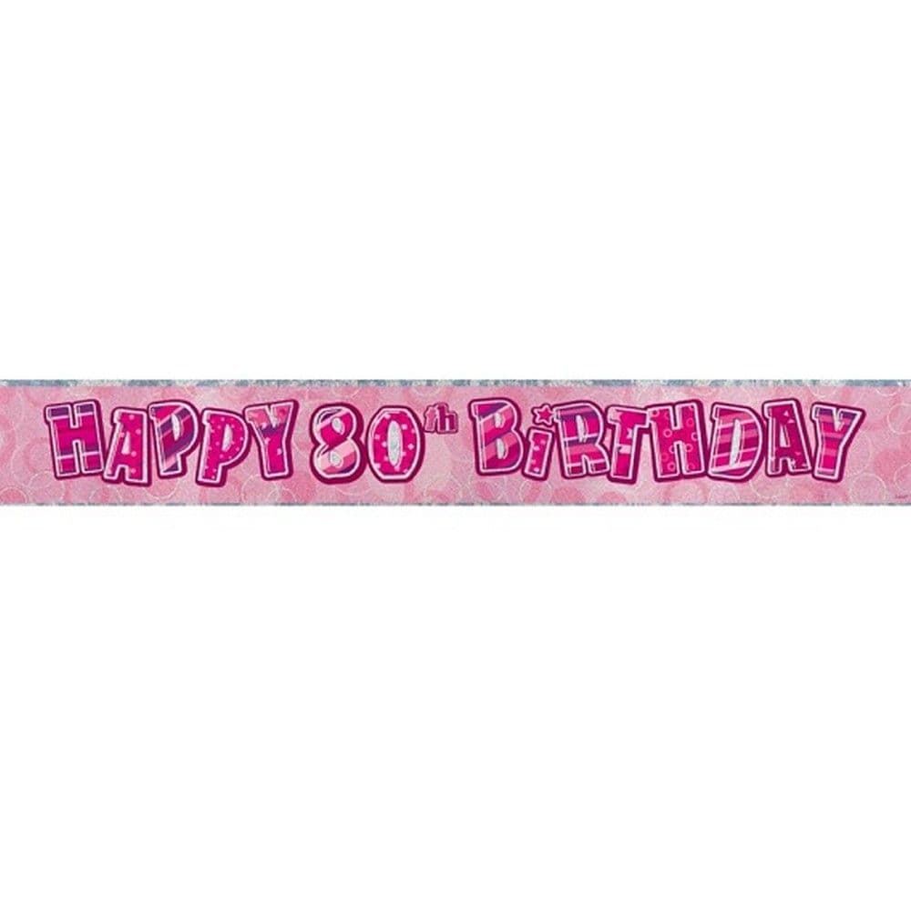 Happy 80th Birthday Glitz Foil Banner