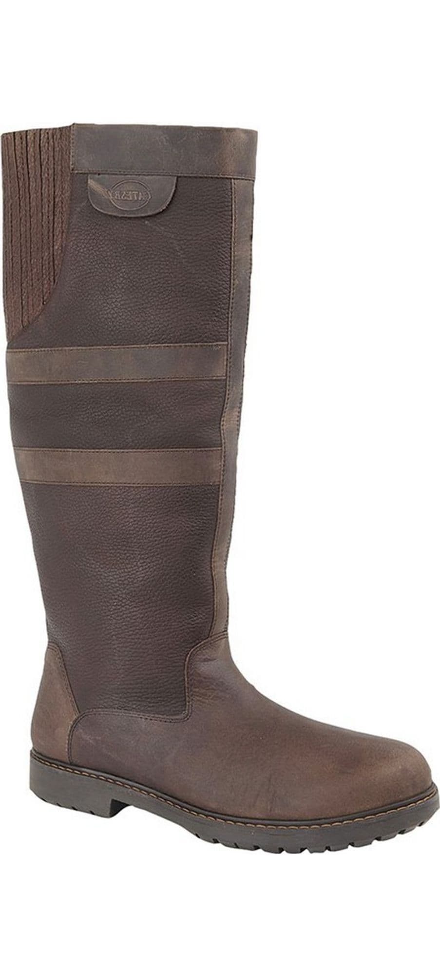 Hailey Waxy Leather Gusset Country Boot Dark
