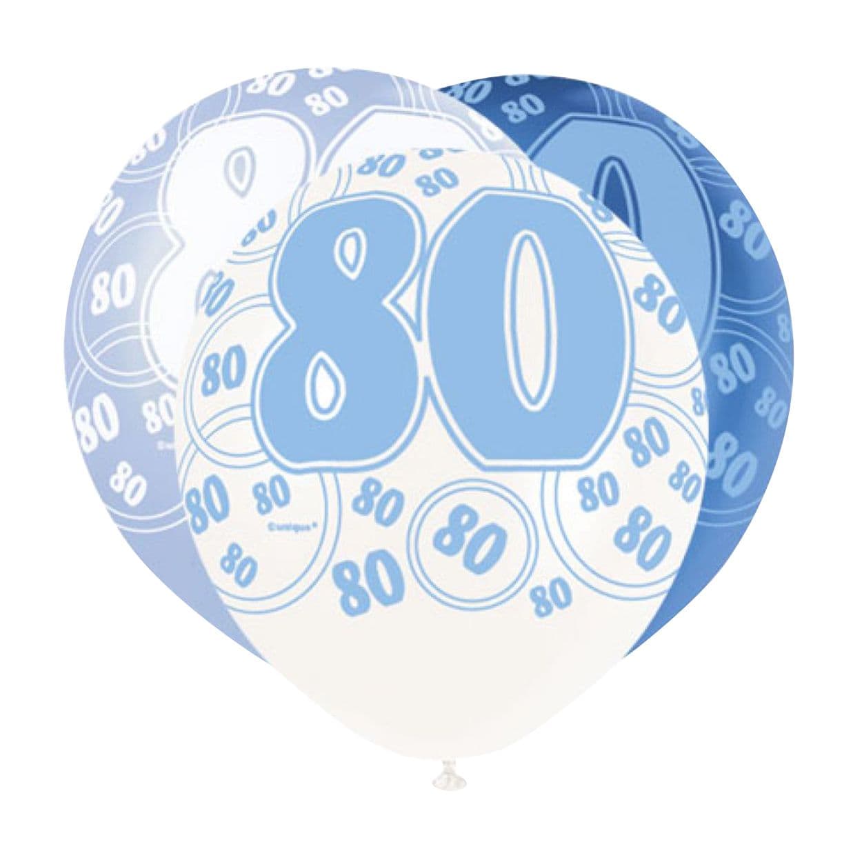 80th Pearlised Circle Latex Balloon